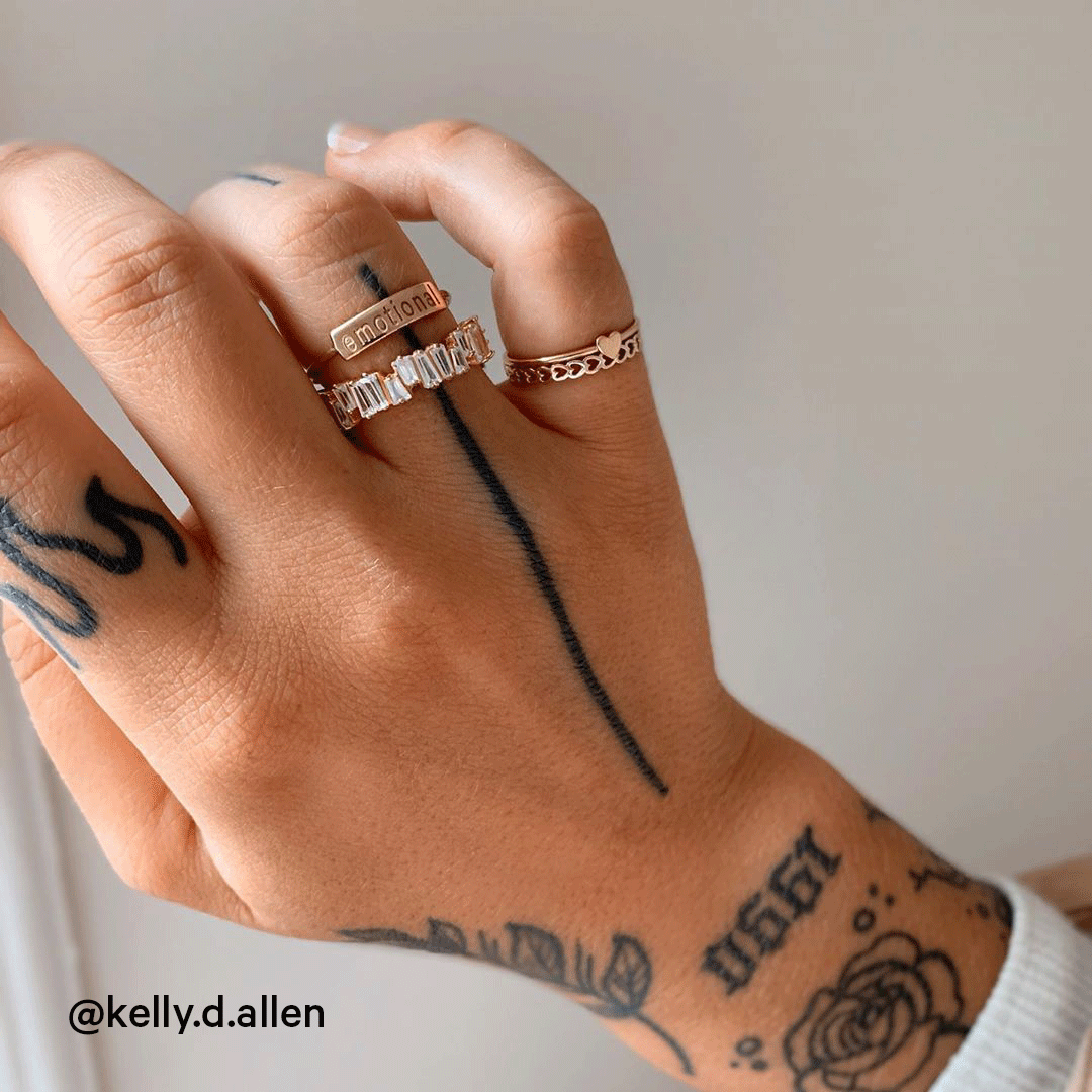 Personalized Bar Ring for Women - Custom Name & Date Engraved - Minimalist Stackable Ring for Everyday Wear, Anniversary & Birthday Gifts