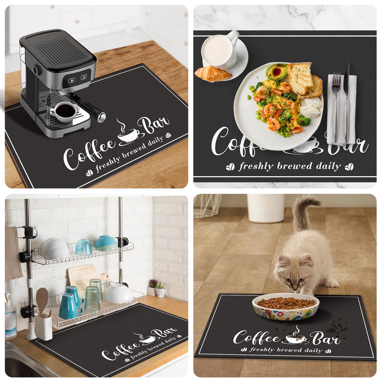Absorbent Coffee Mat for Kitchen Counter - 12x20