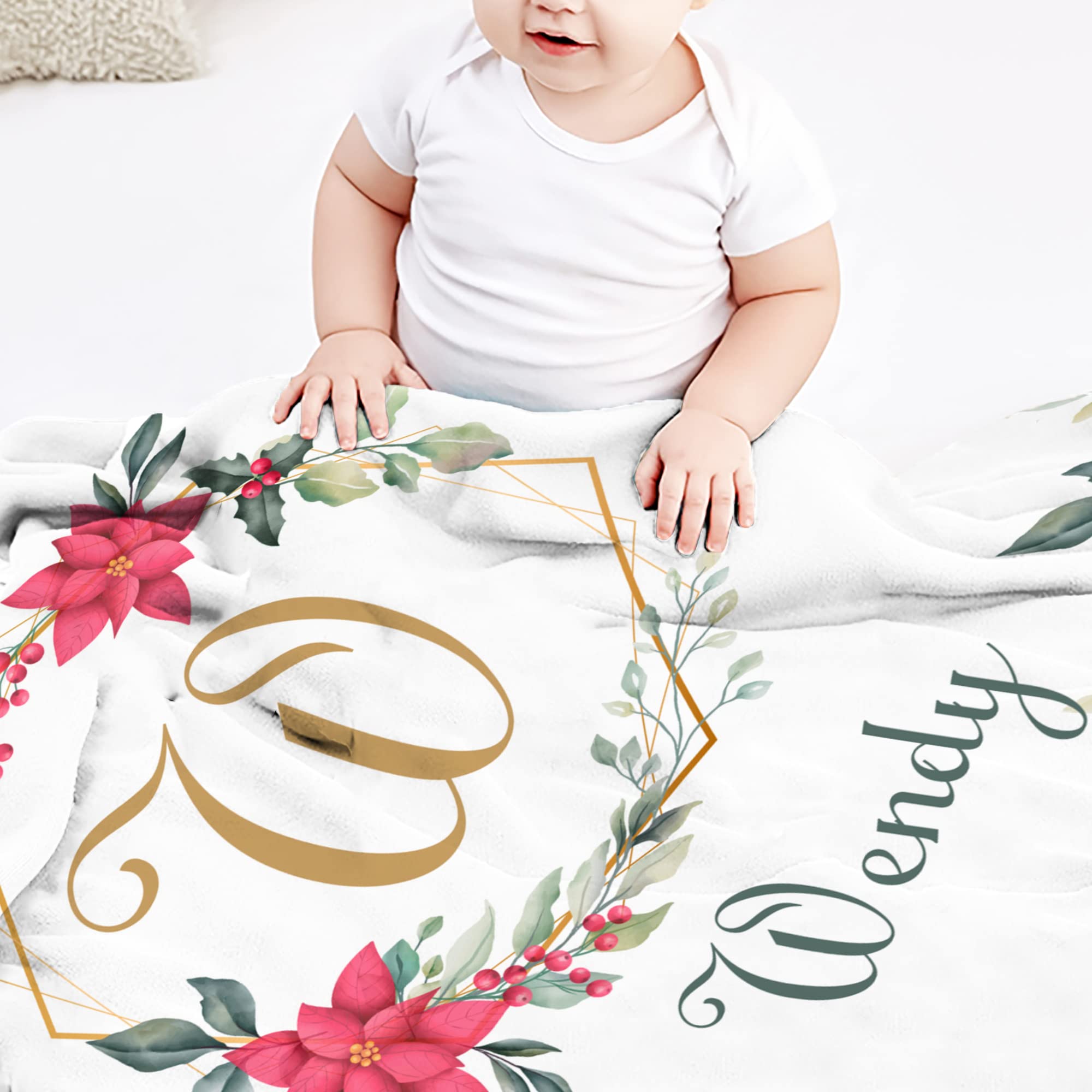 Personalized Baby Blankets for Girls and Boys - Custom Name Blanket, Soft Newborn Blanket, Baby Shower Gift, Kids Throw Blanket - Perfect for Nursery, Christening, and First Birthday Presents