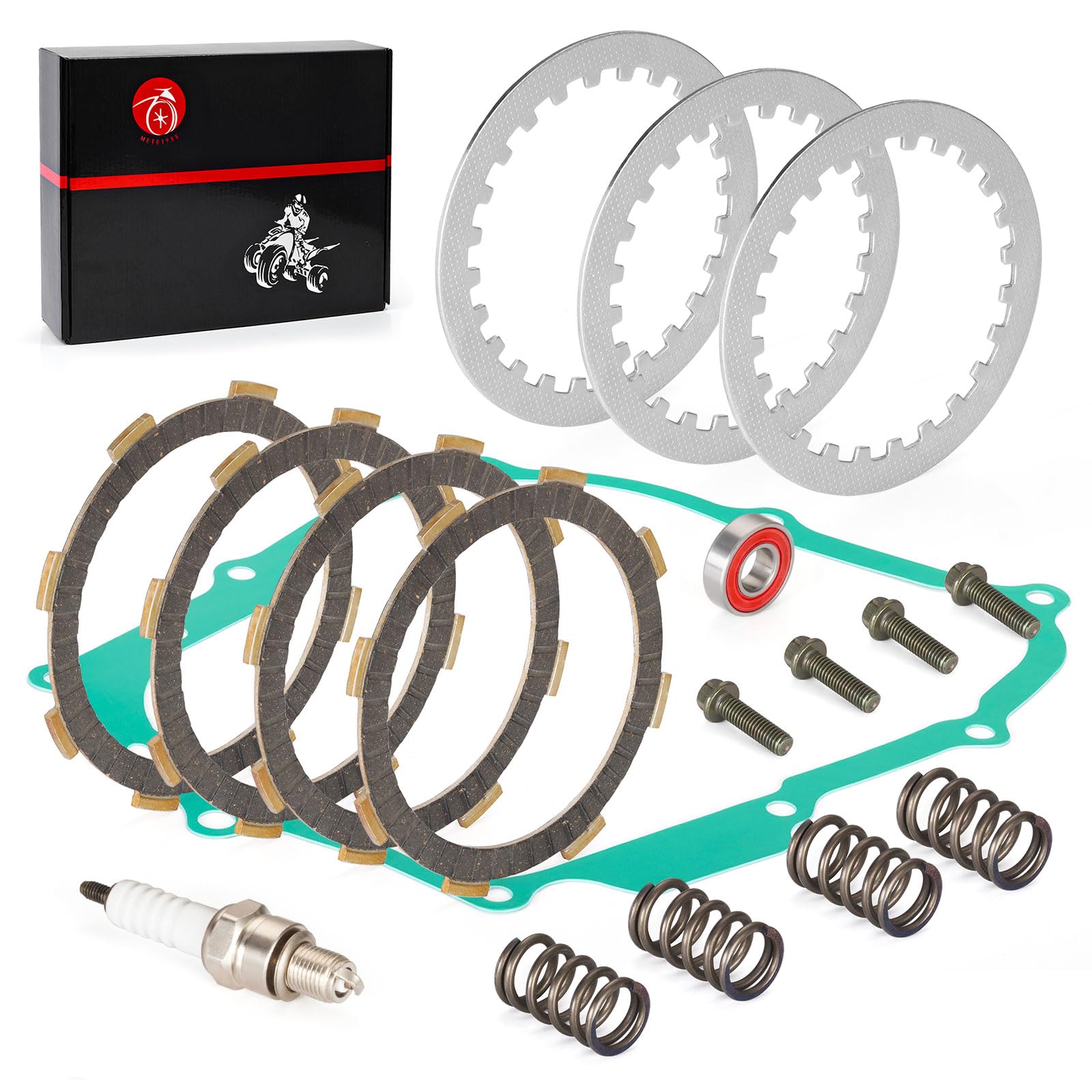 Heavy Duty Clutch Friction Plates & Gasket Kit for Honda CRF80F CRF100F 2004-2013 XR80R XR100R 1987-2004 - Replacement Parts for Off-Road Motorcycle Maintenance & Repair