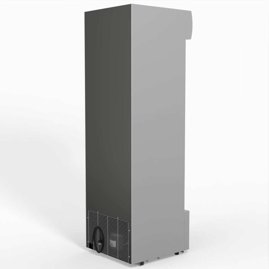 AG 383L Upright Glass Door Commercial Refrigerator - White Display Fridge with LED Light Box for Restaurants, Bars, and Retail Stores