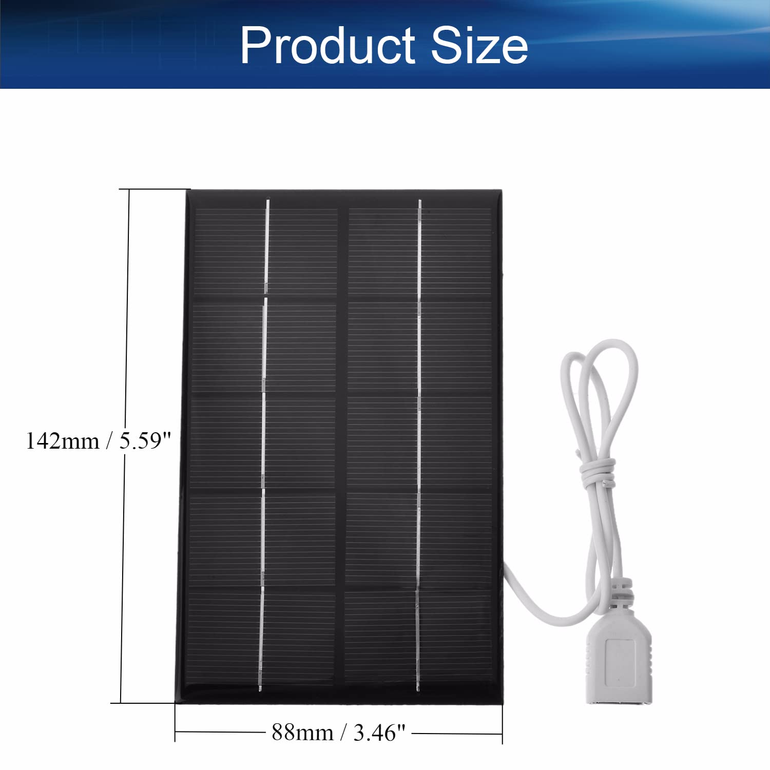 Bettomshin 1Pc 5V 2W Mini Solar Panel - Polycrystalline Solar Cell Module for DIY Solar System Kits, Light Electric Toys, and Solar Battery Chargers (5.59