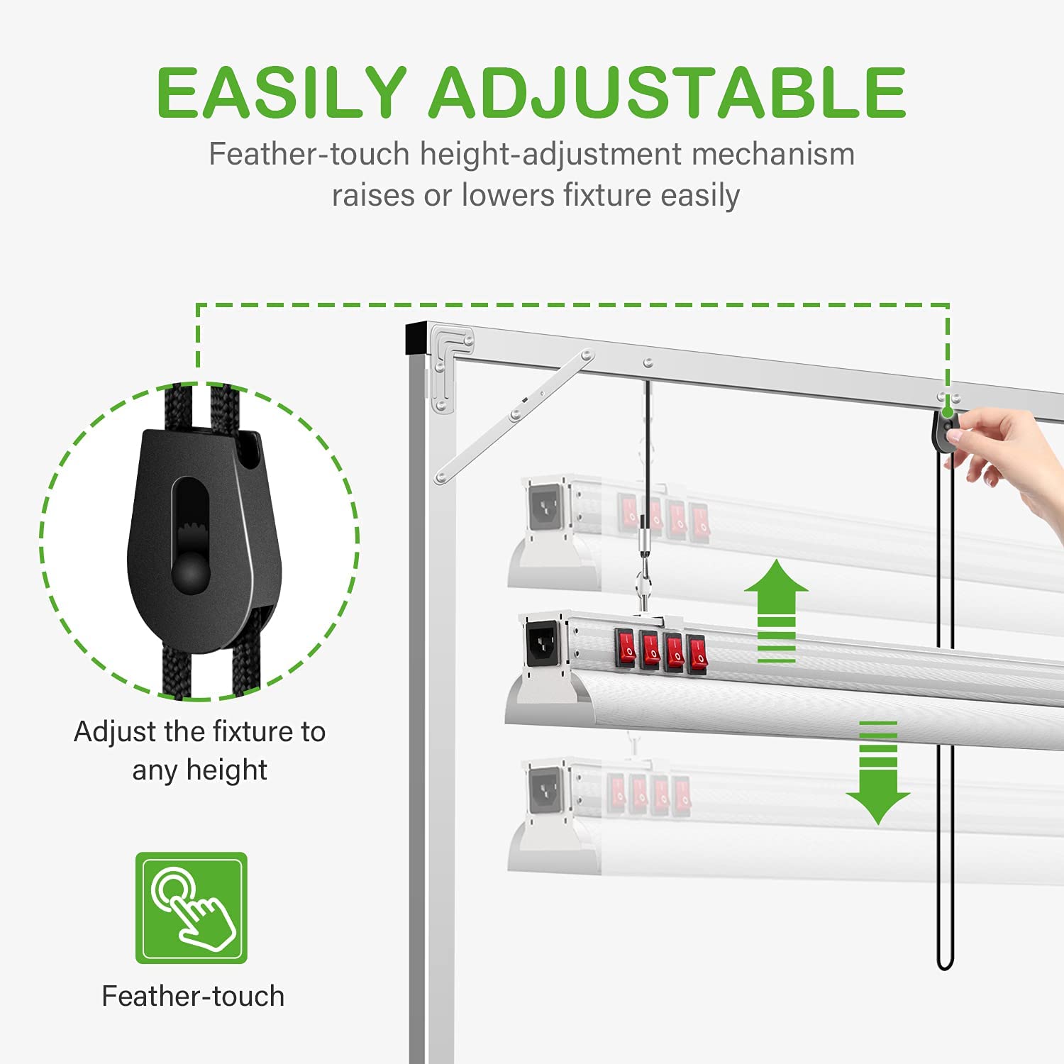 iPower 150W 4ft Dimmable LED Grow Light with Foldable Stand - Full Spectrum Plant Light for Indoor Hydroponics, Seed Starting & Plant Propagation - Includes 4 LED Bulbs - Perfect for Greenhouse, Grow Tent & Home Gardening