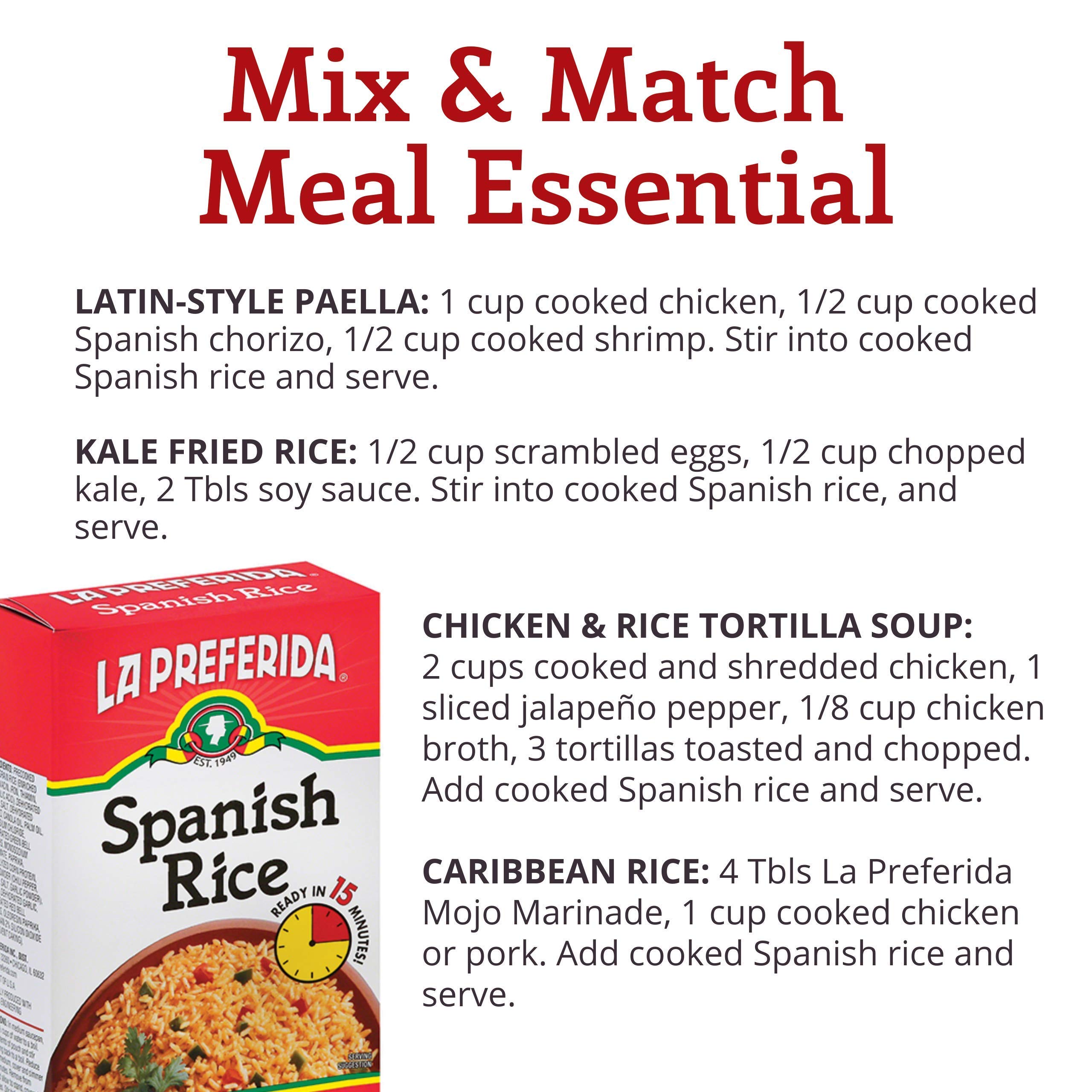 La Preferida Authentic Spanish Rice Box - 5.25 oz (Pack of 18) | Quick & Easy Mexican Side Dish for Tacos, Burritos & Family Dinners