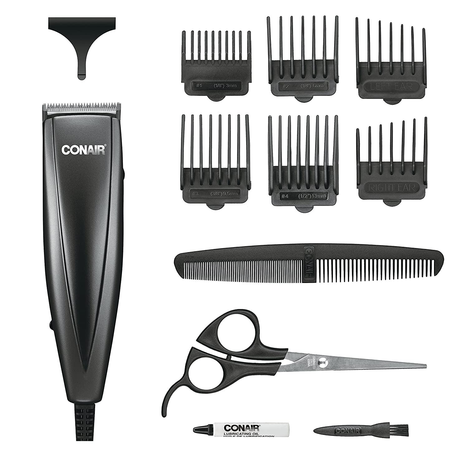 Conair Simple Cut 12-Piece Home Haircut Kit - Professional Hair Clippers & Trimmers for Men, Women & Kids - Perfect for DIY Haircuts, Styling & Grooming at Home