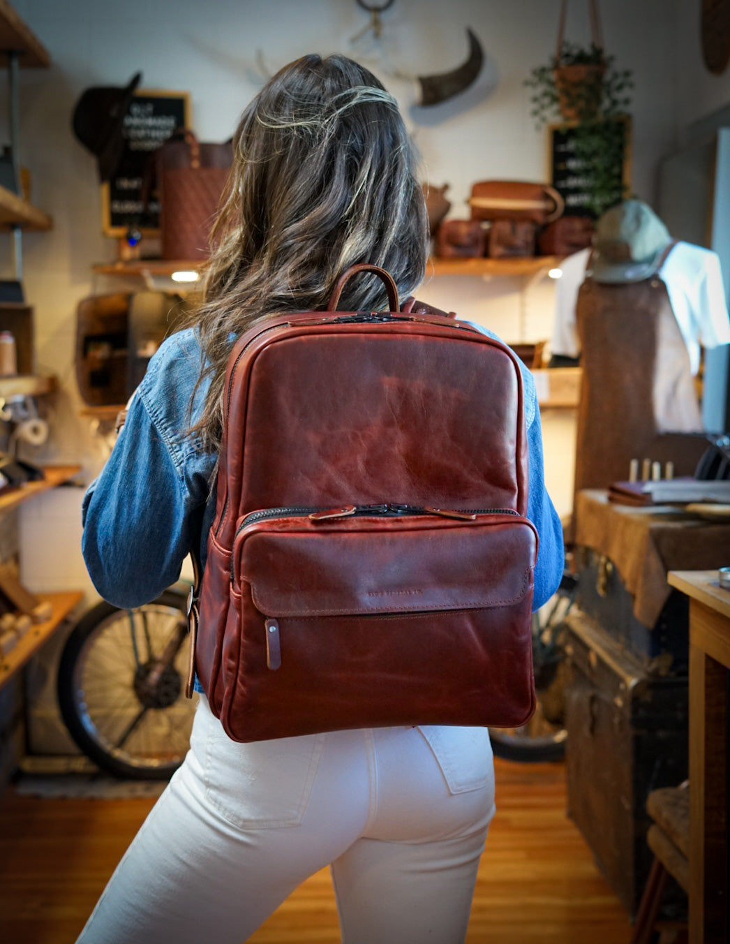 Commuter Backpack for Men & Women - Waterproof Laptop Backpack with USB Charging Port (Hurricane Cherry Cola) - Perfect for Work, Travel & Daily Use