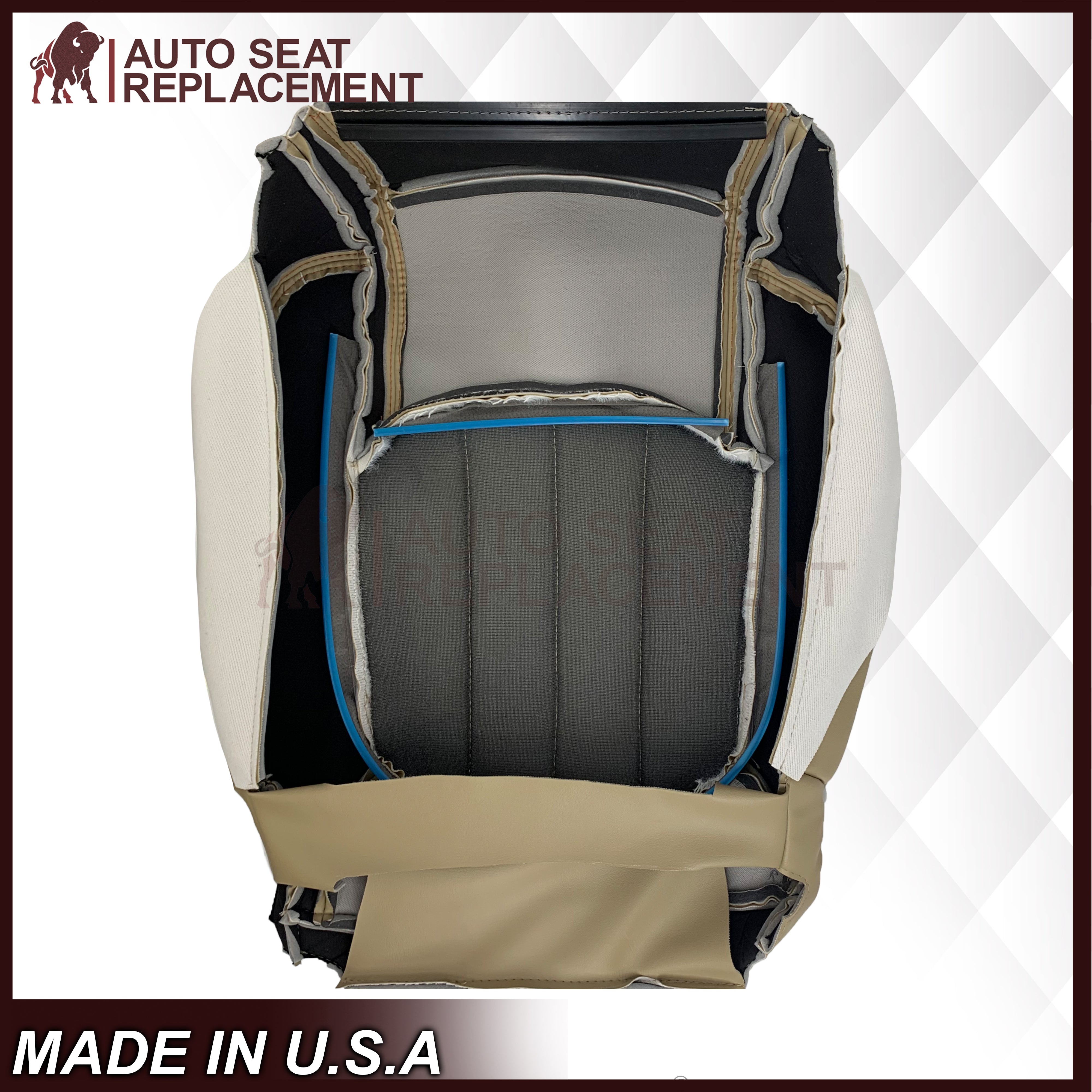 2008-2012 GMC Acadia Denali SLT Custom Fit Leather or Synthetic Leather Seat Covers - Premium Tan Car Seat Protectors for Comfort & Style - Perfect for Road Trips, Daily Commutes & Family Protection