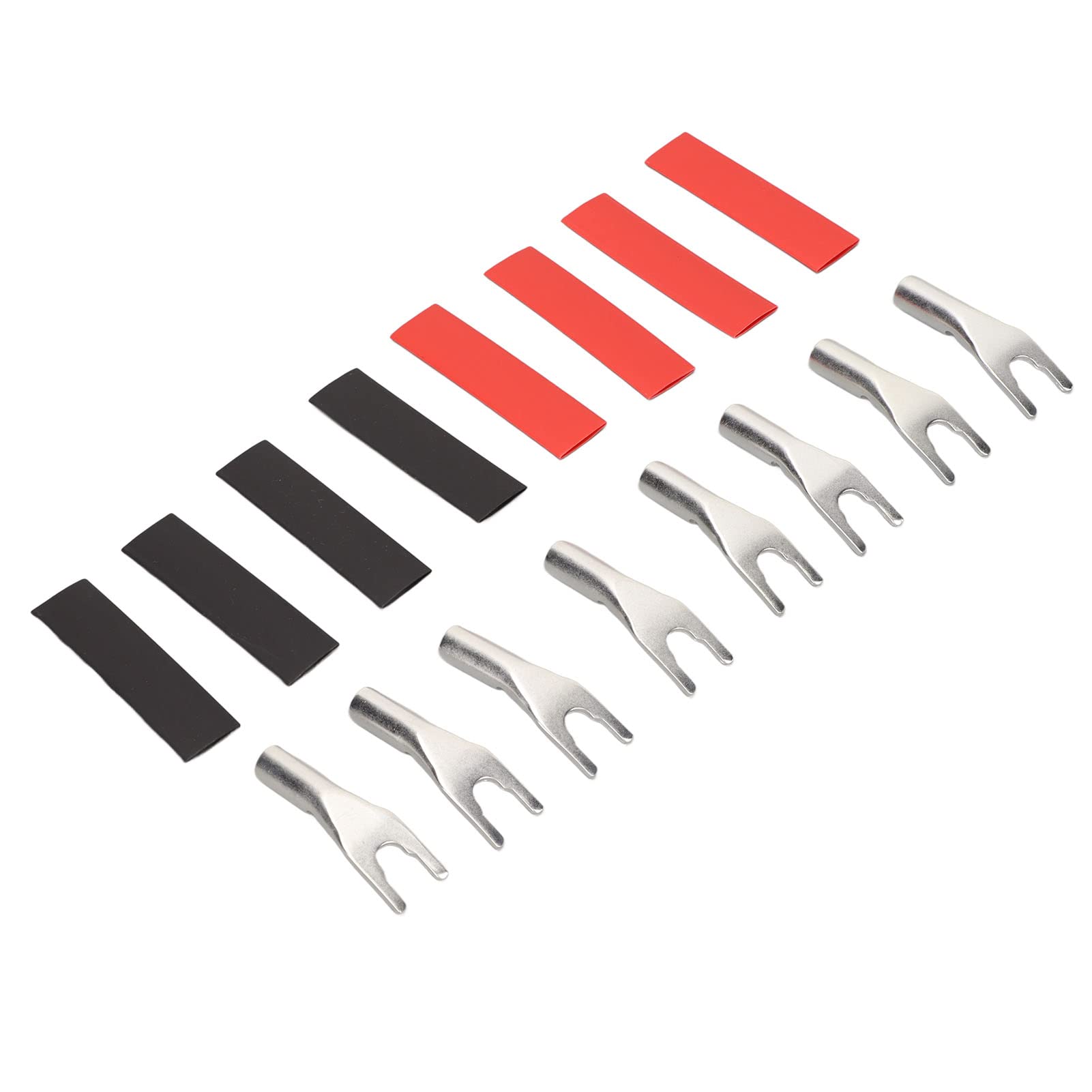 Premium Silver Plated 45° Fork Speaker Spade Connectors - Heavy Duty Demeras Y Plug for DIY Audio Wiring | Home Theater & Car Stereo Installation Accessories
