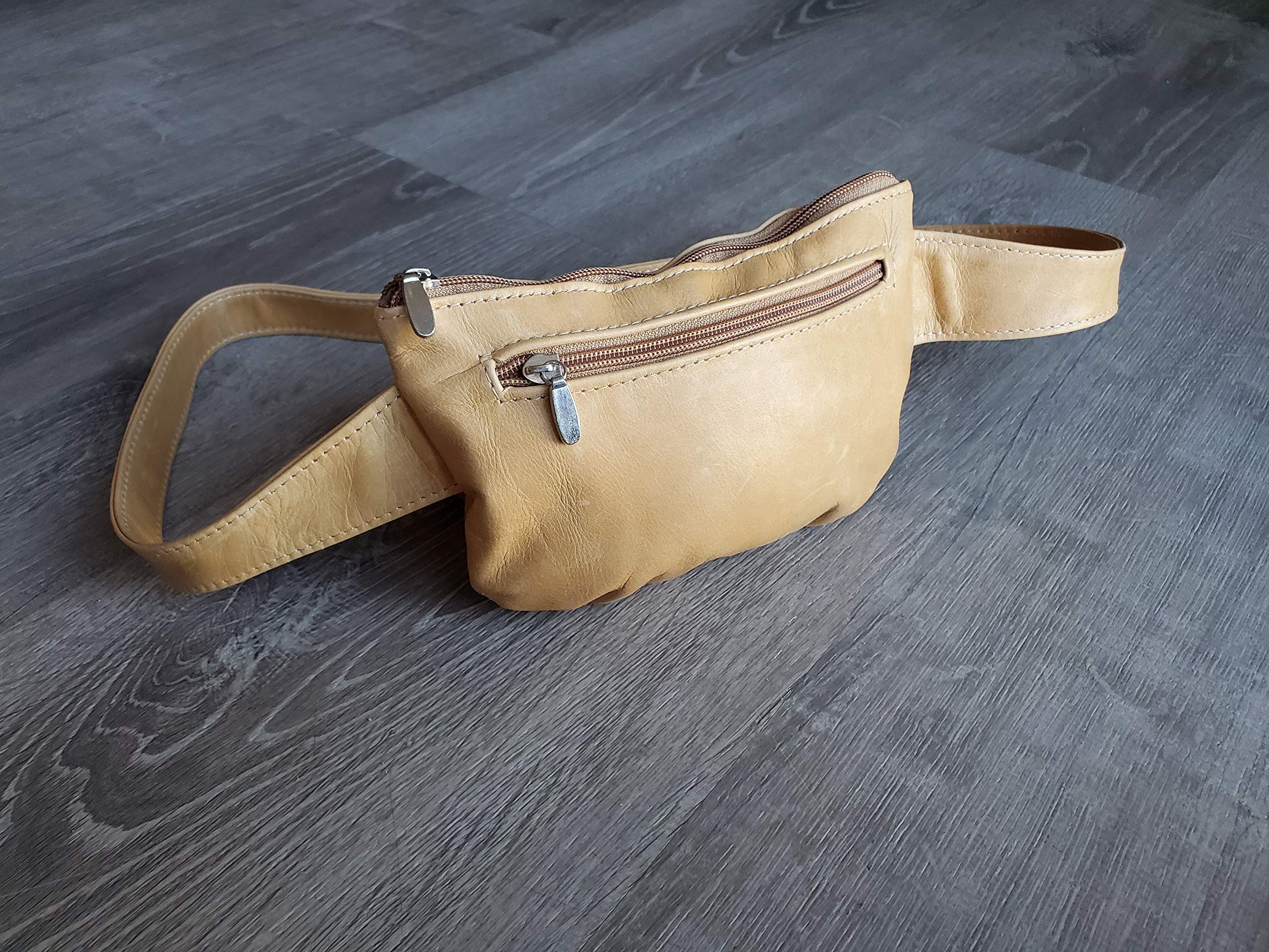 Fgalaze Vintage Distressed Leather Belt Bag - Unisex Waist Pack Fanny Pack for Men & Women - Perfect for Travel, Hiking, Concerts & Everyday Use