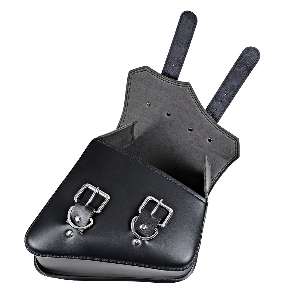 Astra Depot Black Right Side Solo Saddle Storage Bag Swing-arm Set For Harley Sportster XL 883 1200 - Durable Motorcycle Accessory for Road Trips & Daily Commuting