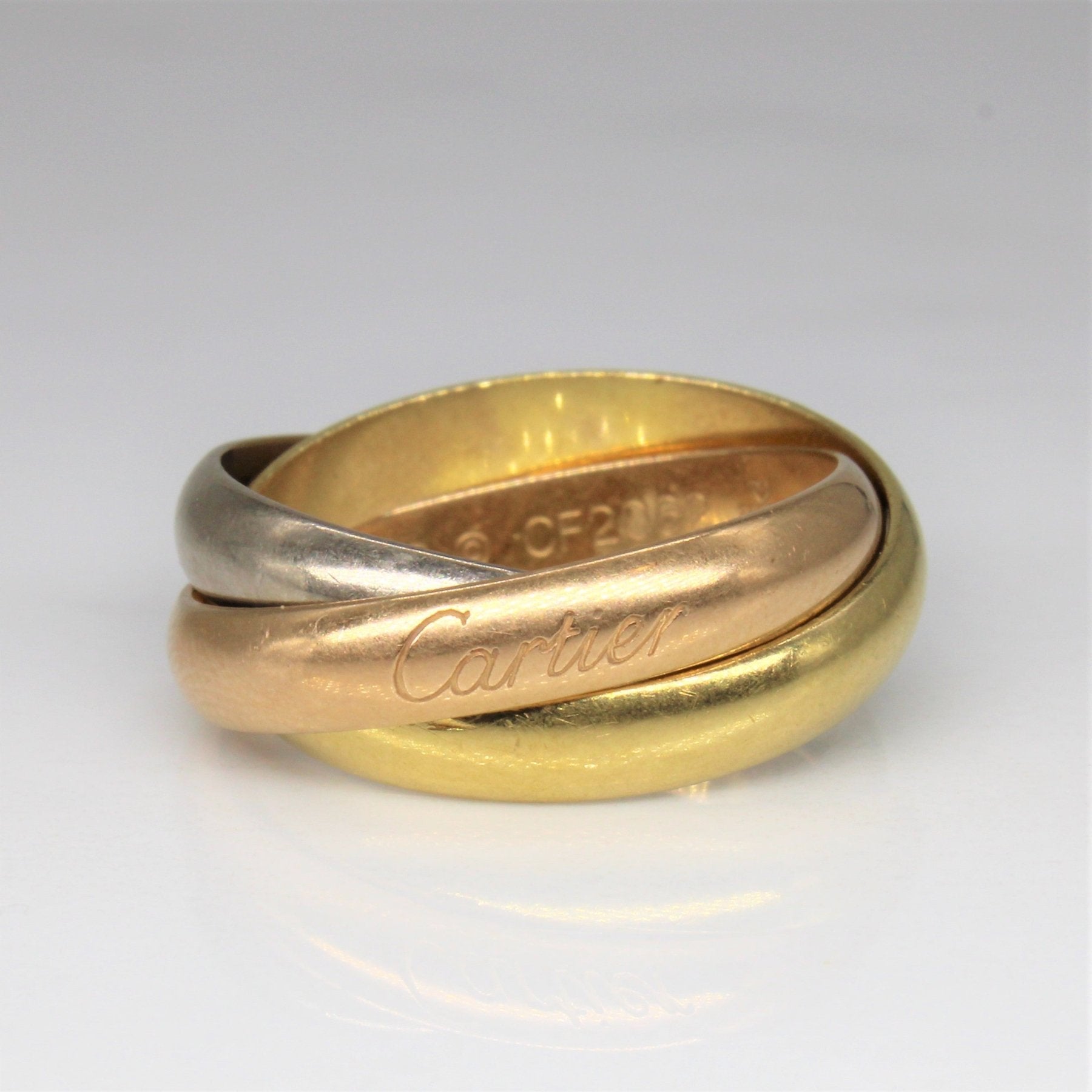 Cartier Trinity Ring - Classic 18K Tri-Color Gold Band for Women, Luxury Jewelry Gift for Anniversary, Wedding, Valentine's Day
