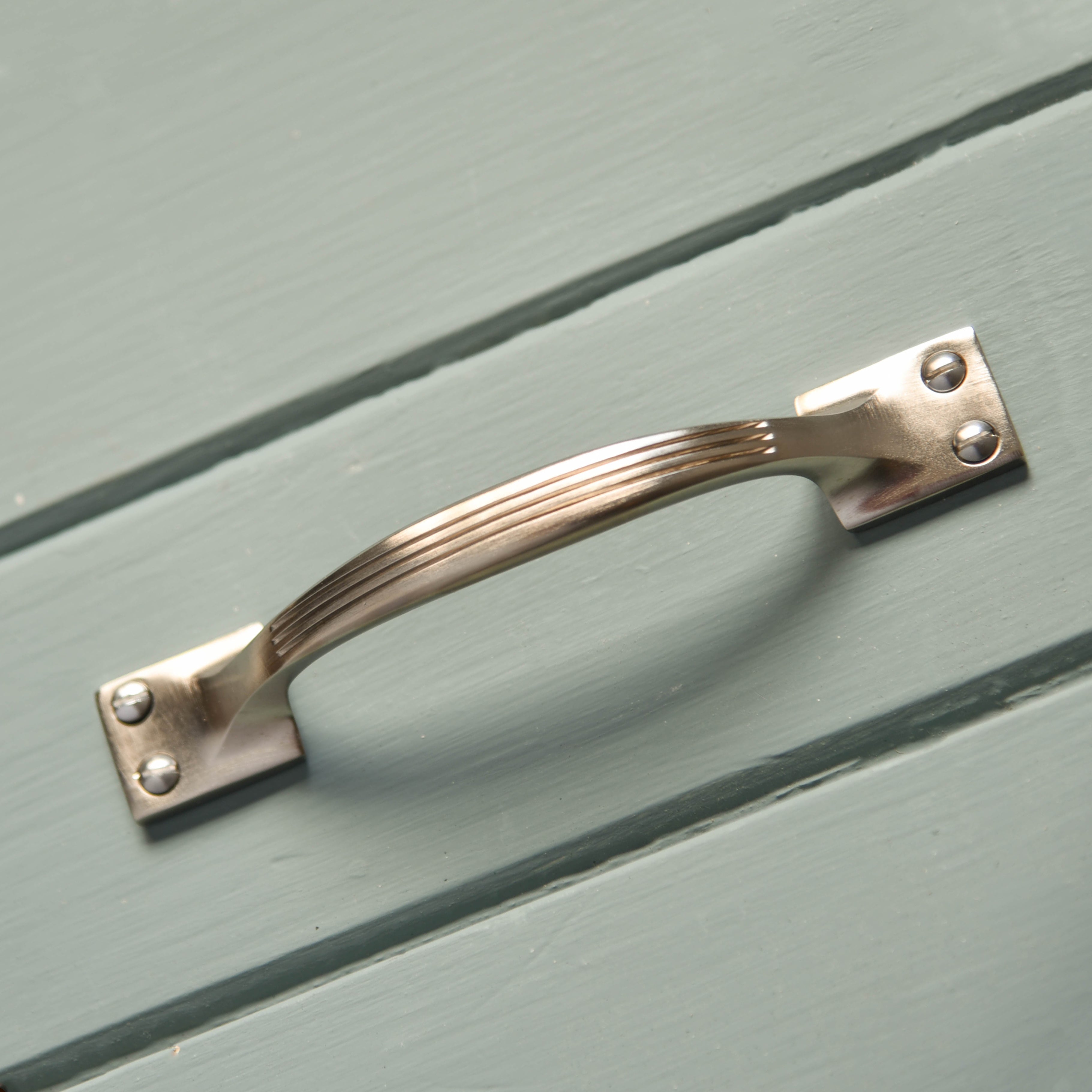 Satin Nickel Reeded Cabinet Pull Handle - Modern Drawer & Cabinet Hardware for Kitchen, Bathroom & Furniture - Perfect for Home Renovation & DIY Projects