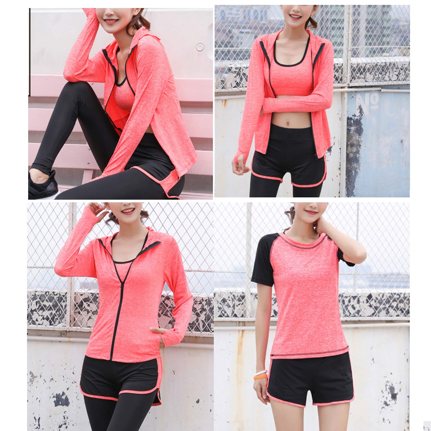 5-Piece Women's Workout Outfits - Athletic Yoga Gym Sets, Fitness Exercise Clothes & Jogging Tracksuits for Running, Yoga, Gym Training & Active Lifestyle