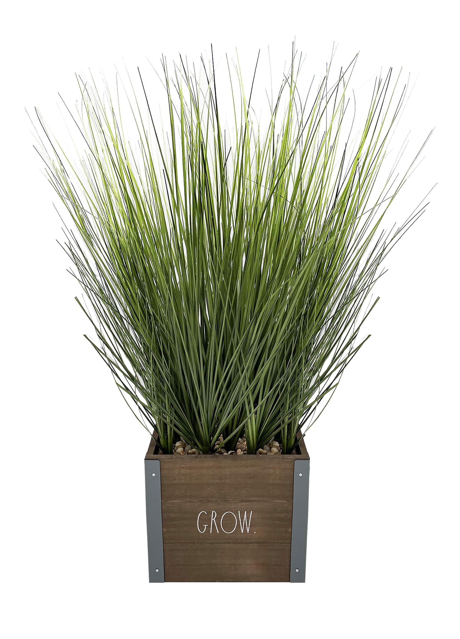 Rae Dunn Artificial Plants for Home Decor - Rustic Fake Plants in Planter for Indoor & Outdoor Decor | Coffee Table Centerpiece, Bathroom Counter, Window Sill Decor | Perfect for Living Room, Office, and Patio