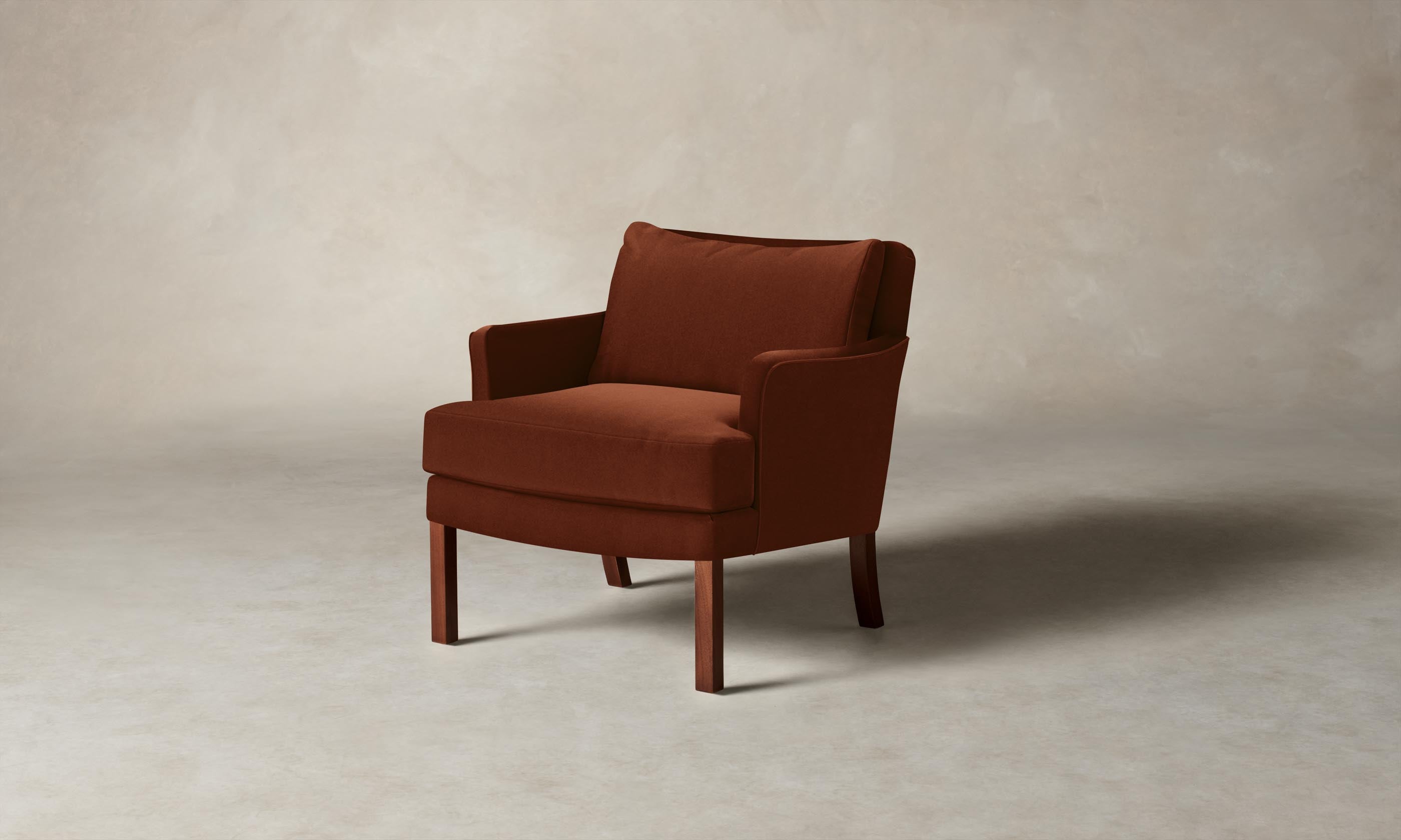 Premium Mohair Spice Upholstered Kaye Chair - Mid-Century Modern Accent Chair for Living Room, Bedroom & Office - Comfortable Lounge Chair with Stylish Design