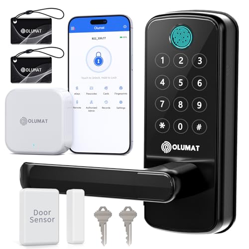 Black Smart Lock+ Wifi Gateway +Door Sensor