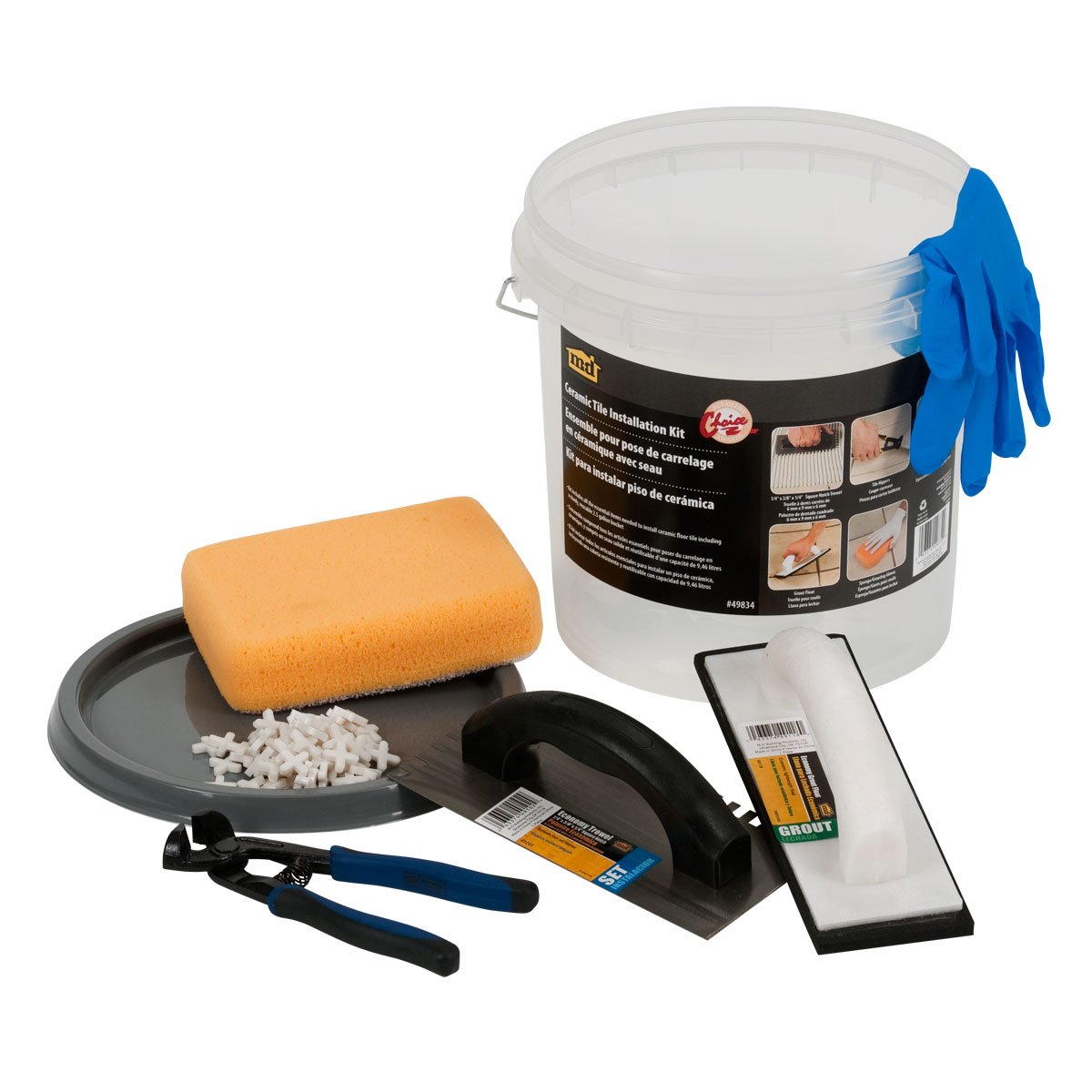 M-D Building Products 49834 Ceramic Tile Bucket Kit - Professional Tile Installation Tools for DIY & Contractors - Perfect for Bathroom, Kitchen & Floor Tile Projects