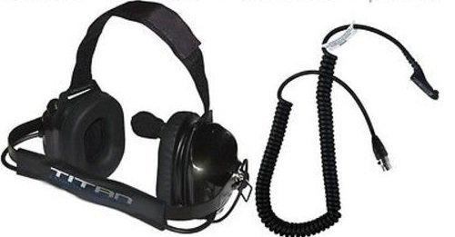 Klein Electronics TITAN-BLACK-KCORD-M7 Professional Noise Cancelling Headset with K-Cord Cable for Motorola TRBO & XPR Radios - Durable Communication Headset for Construction, Security & Industrial Use
