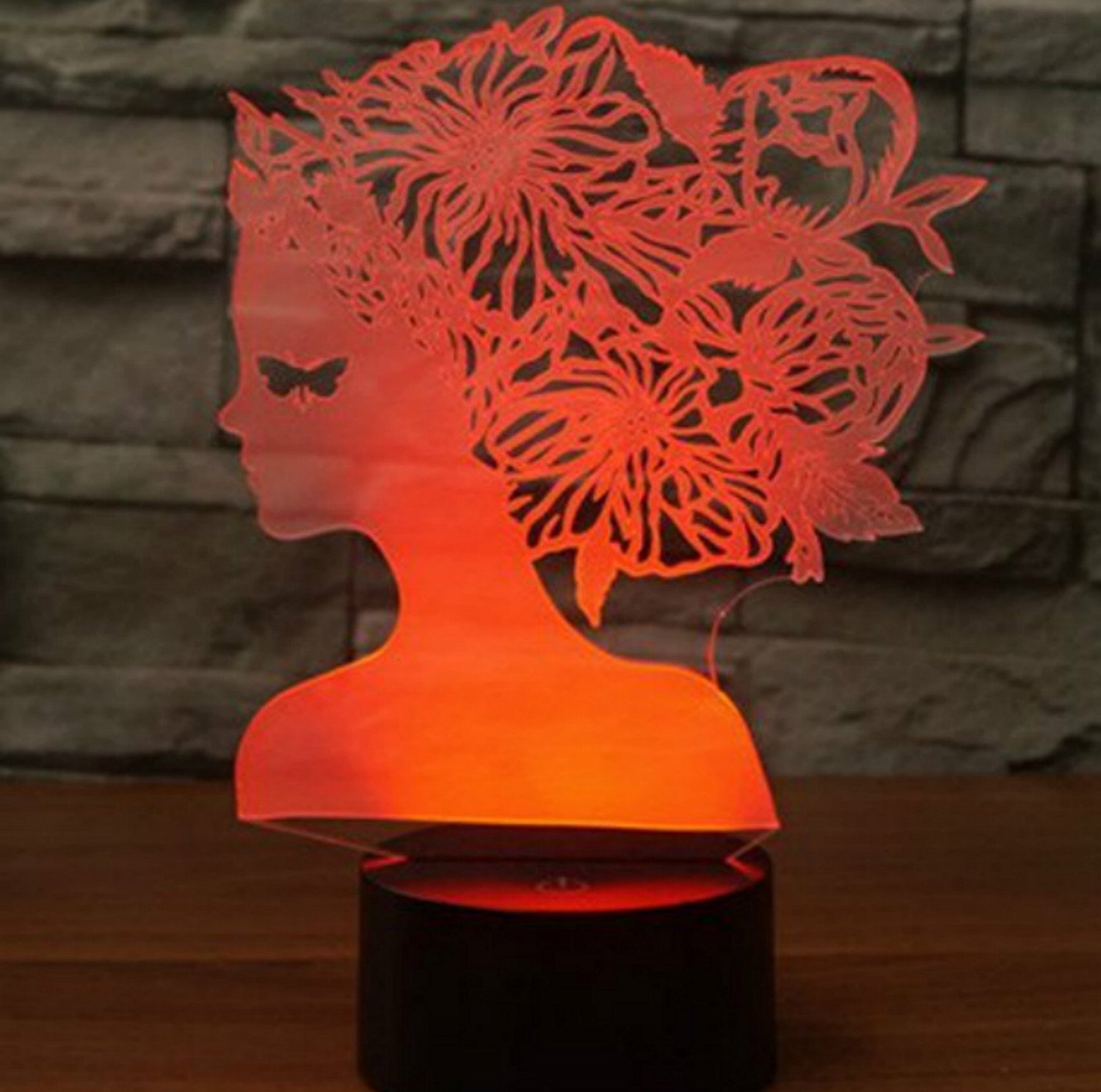 3D Optical Illusion LED Night Light - 7 Color Changing Touch Control Table Lamp for Bedroom, Wedding, Christmas Decor - Romantic Gift for Bride, Kids, Birthday & Home Decoration (Perfect for Nursery, Bedside, Party & Gift Giving)