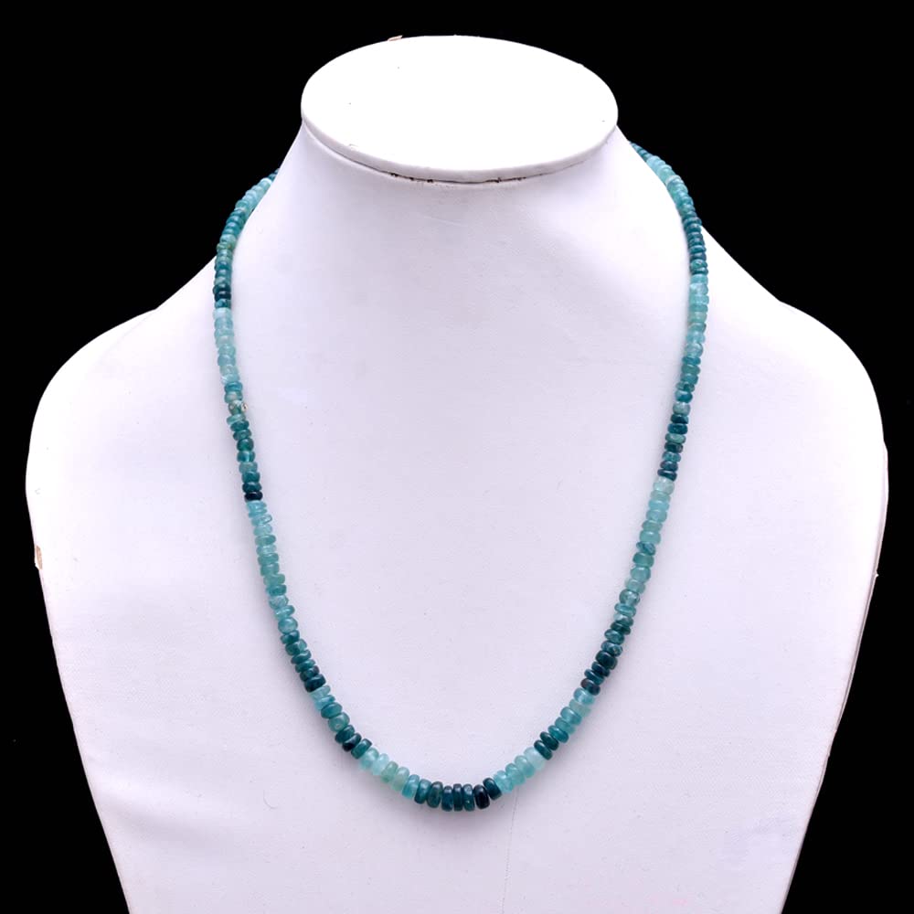 AAA+ Natural Grandidierite Smooth Round Beads Necklace 4-6.5mm | Genuine Green Gemstone Jewelry for Women | Elegant Gift for Birthday, Anniversary & Special Occasions