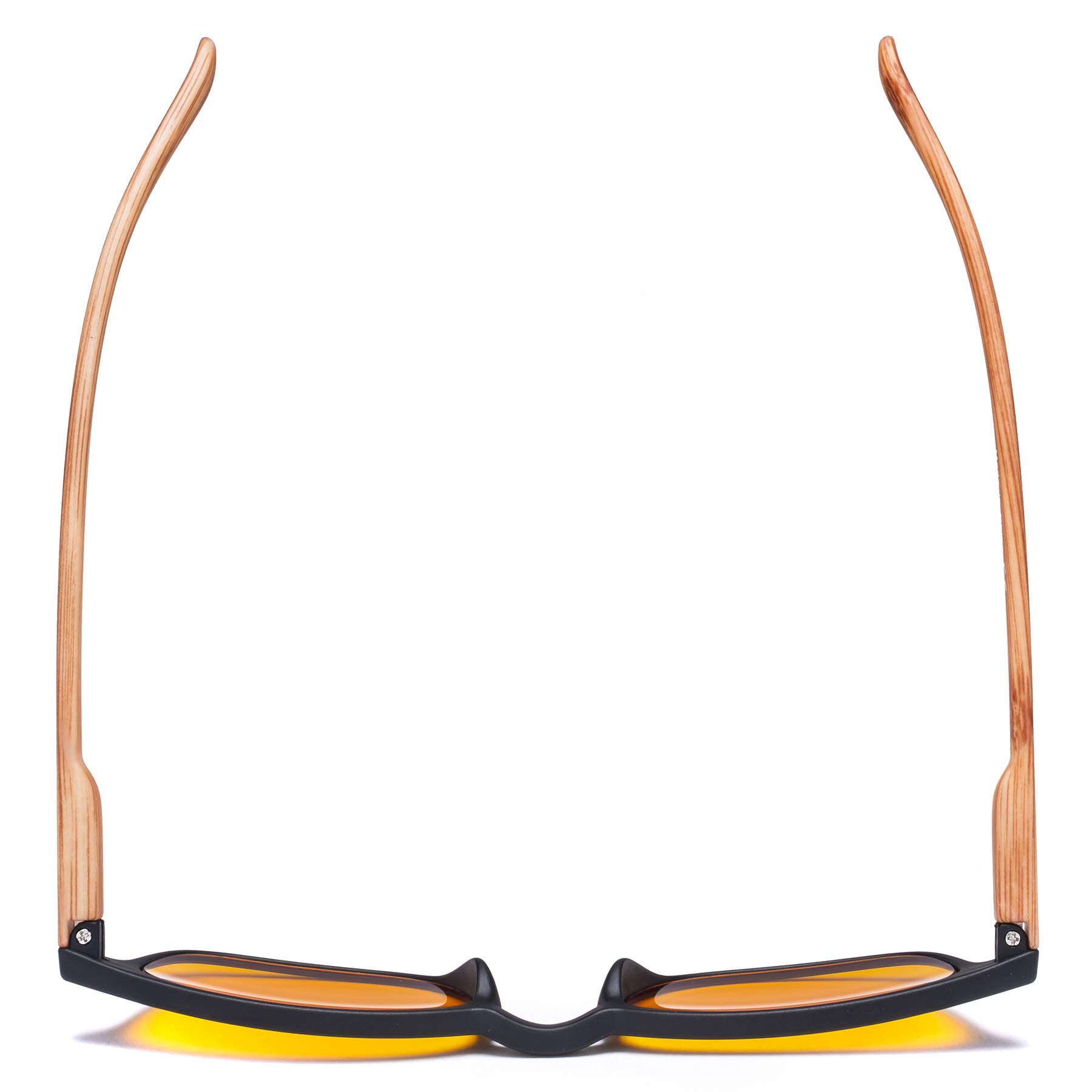 CessBlu Blue Light Blocking Glasses - Orange Tinted Computer Glasses for Eye Strain Relief - Bamboo Frame Reading Glasses for Men & Women - Perfect for Office Work, Gaming & Screen Time