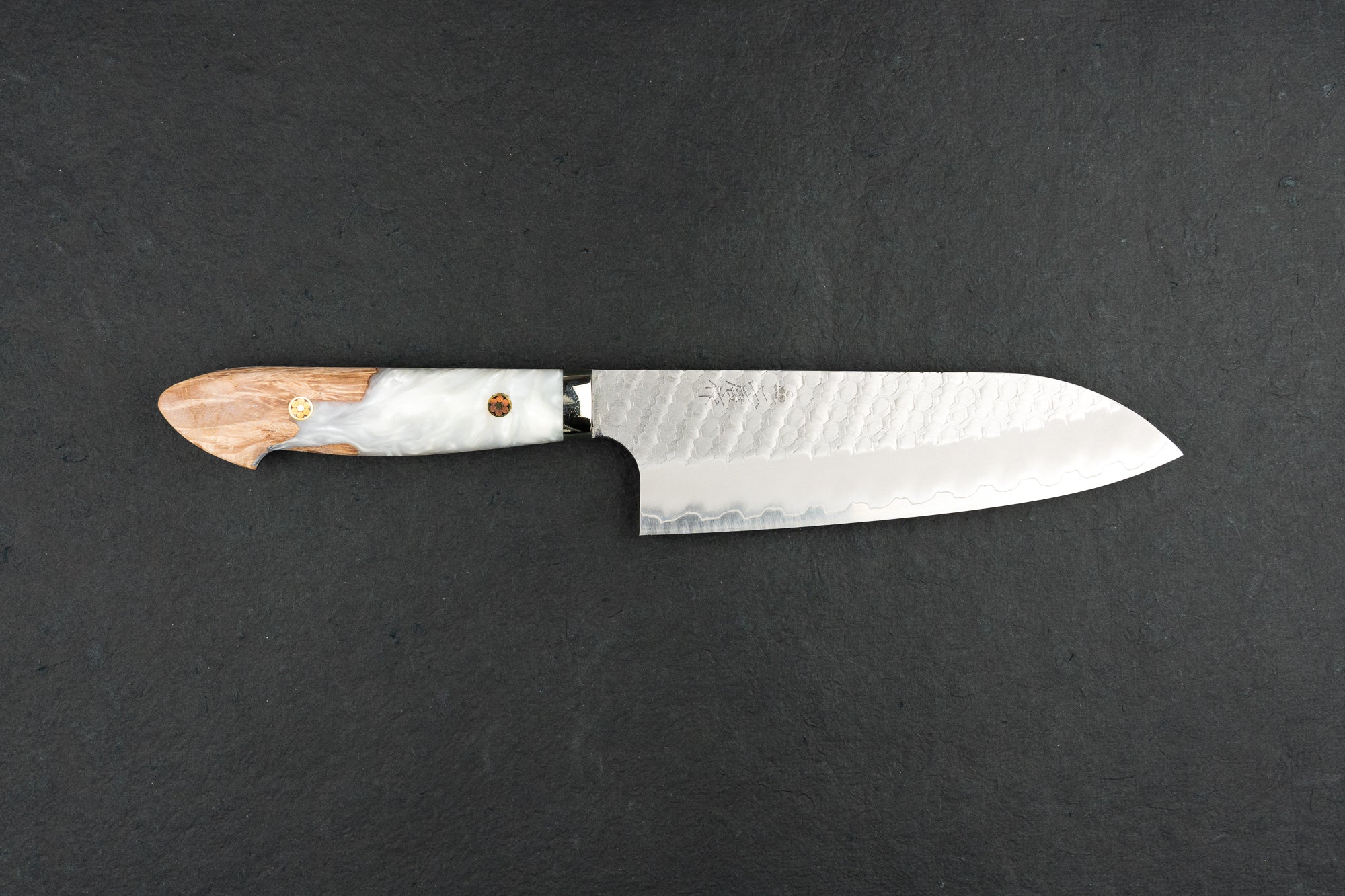 Nigara SG2 Migaki Tsuchime Western Santoku Knife 180mm - Premium Japanese Kitchen Knife for Slicing, Dicing & Chopping - Perfect for Home Chefs & Professional Kitchens