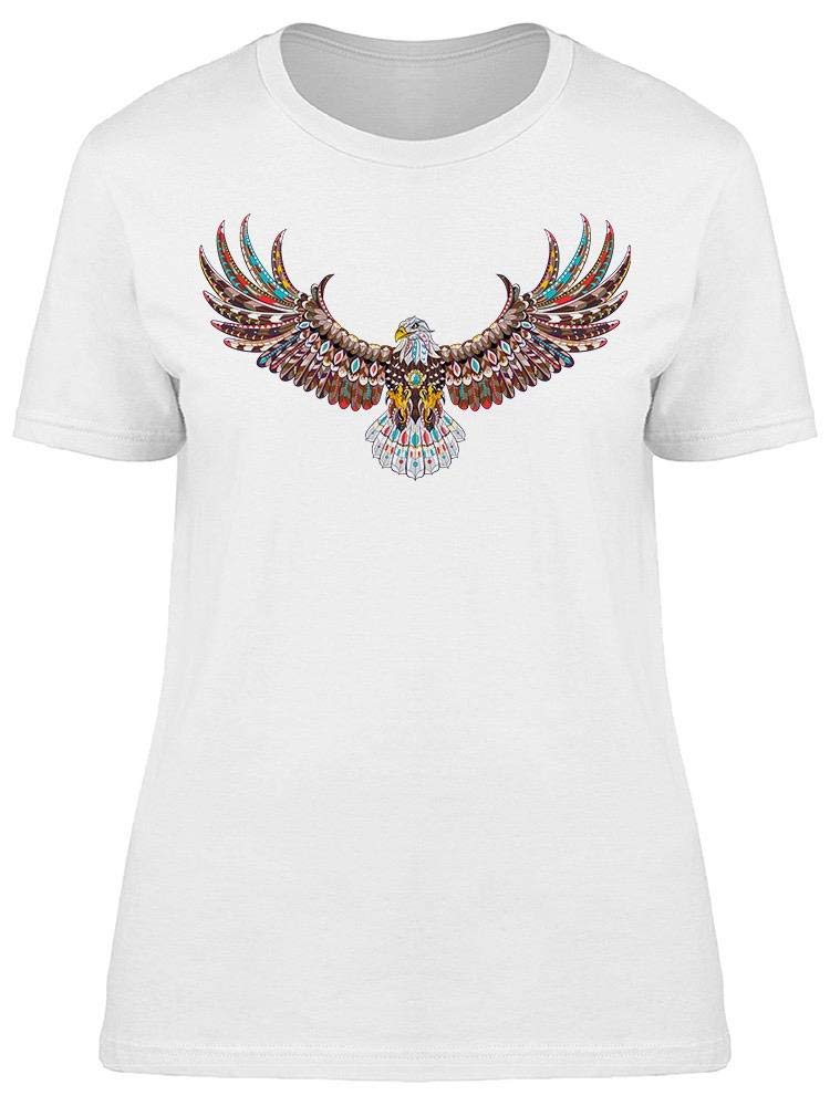 Women's Patterned Flying Eagle Graphic T-Shirt - Casual Streetwear Tee for Everyday Wear & Outdoor Activities