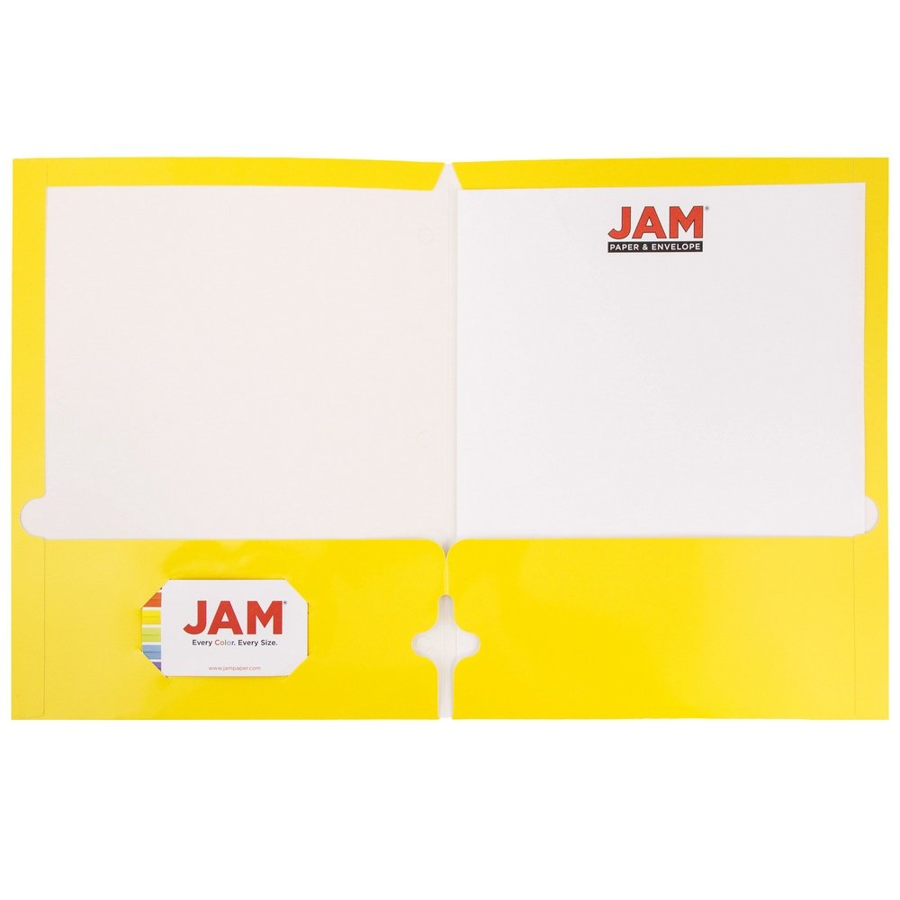 JAM PAPER Laminated Two Pocket Glossy 3 Hole Punch School Folders - Letter Size 8.5