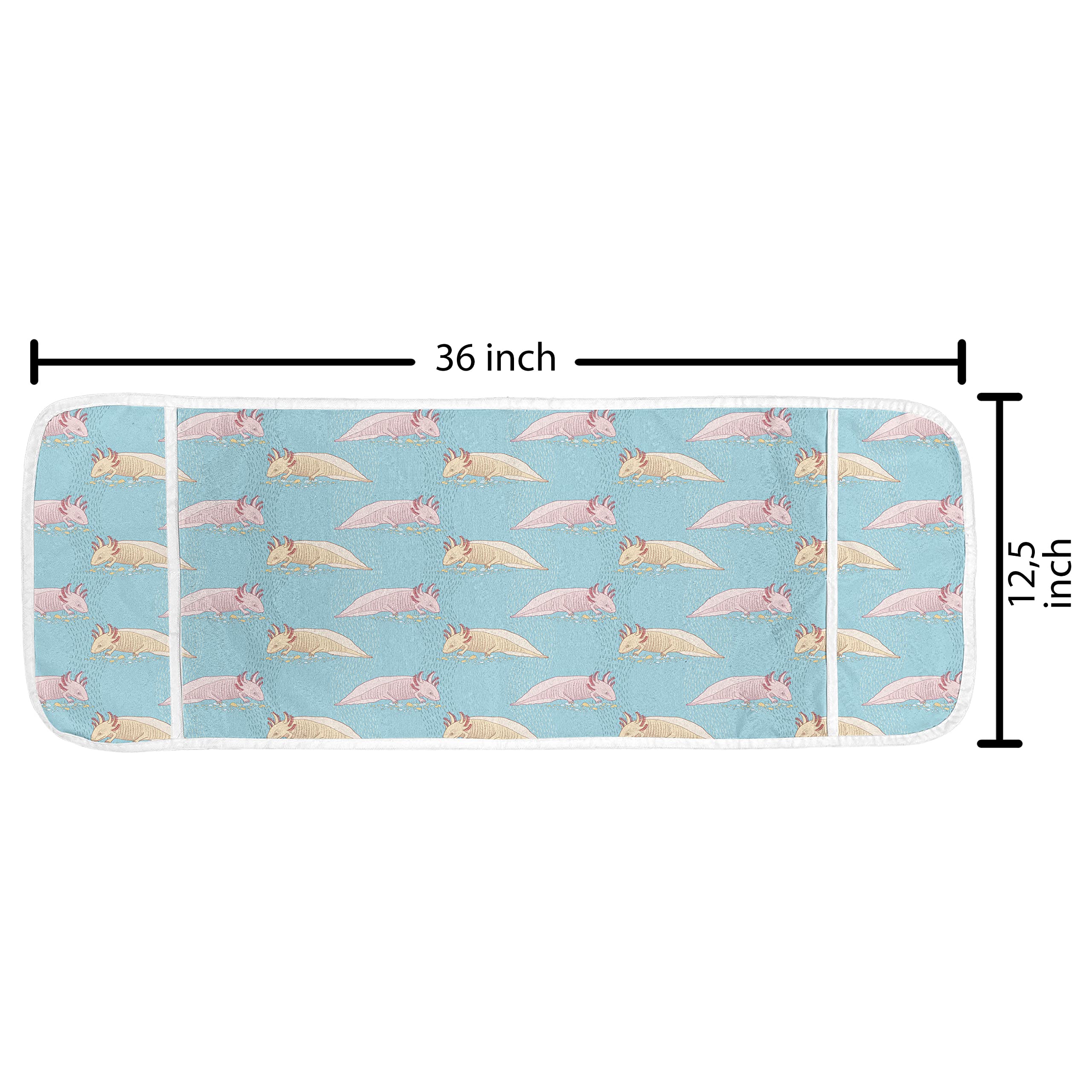 Lunarable Mexican Axolotl Microwave Cover - Waterproof Kitchen Organizer with Pockets, 36