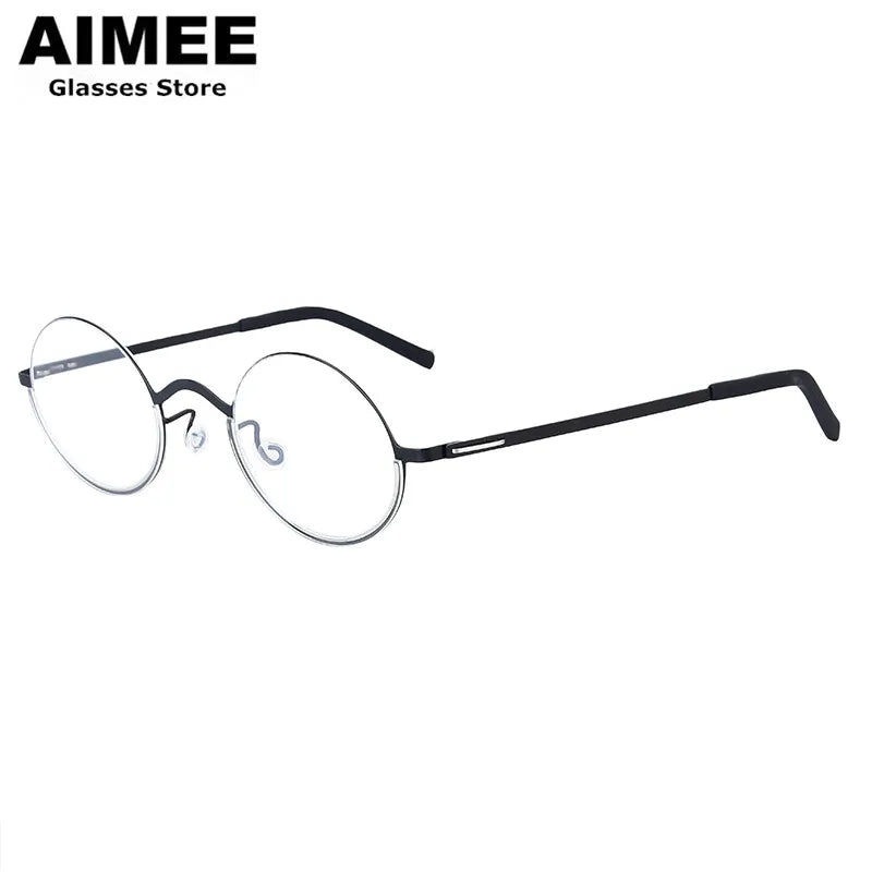 Aimee Women's Full Rim Oval Screwless Titanium Eyeglasses 198801 - Lightweight & Durable Eyewear for Work, Reading & Fashion