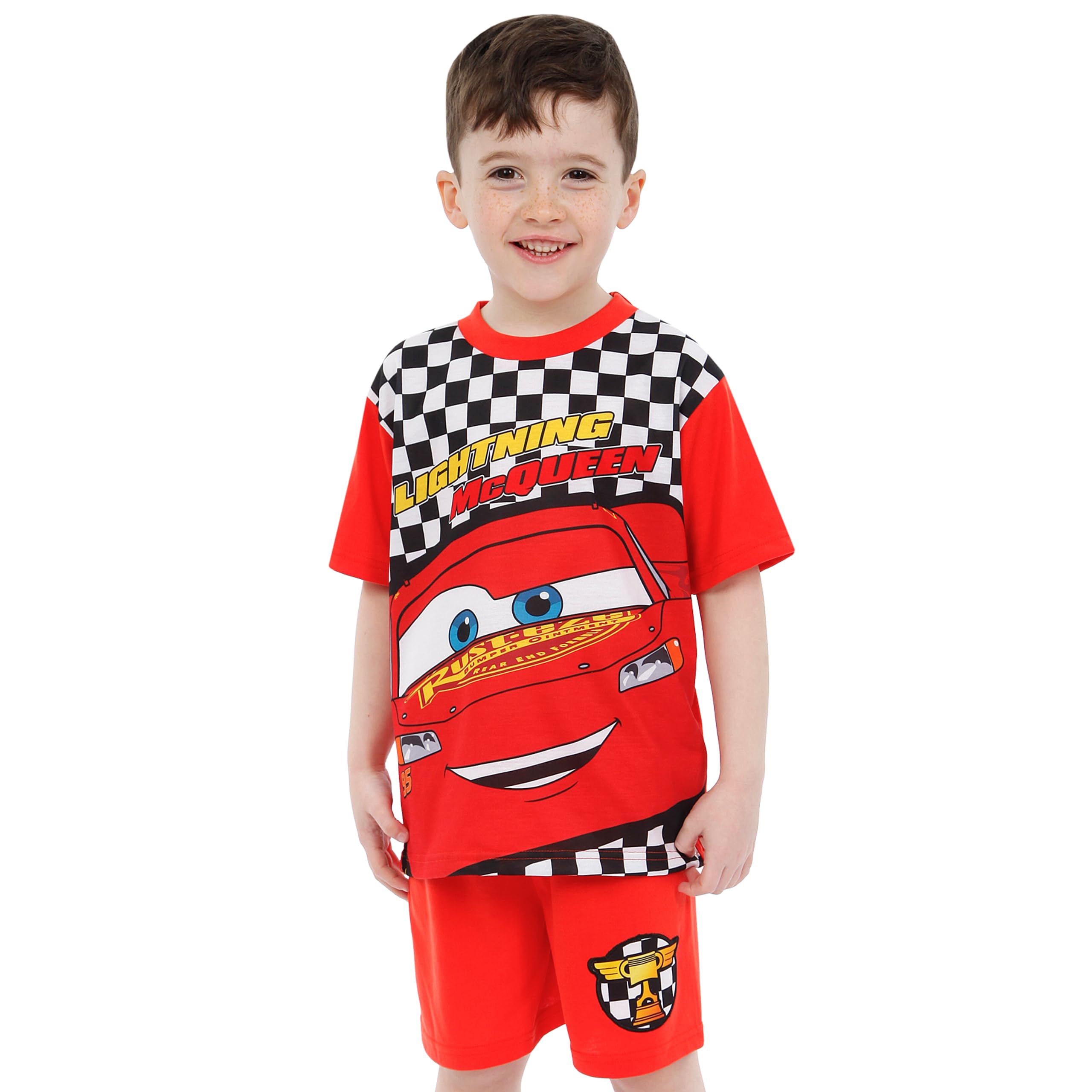 Disney Cars Boys Pajamas - Lightning McQueen PJ Set for Summer Sleepwear