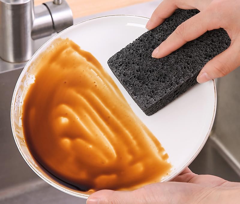 12-Pack Non-Scratch Scrub Sponges for Dishes, Kitchen, Bathroom & Car Cleaning - Gentle Scouring Pads with Fun Cut-Out Shapes for Kids DIY Projects - Perfect for Household Chores, Dishwashing & Stain Removal (Black)