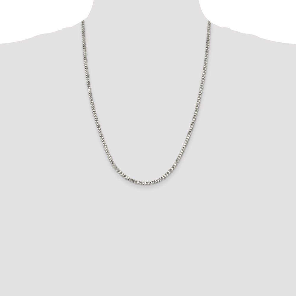 Solid 925 Sterling Silver 3.5mm Curb Link Cuban Chain Necklace for Men & Women | Durable Everyday Jewelry | Perfect Gift for Birthday, Anniversary & Valentine's Day