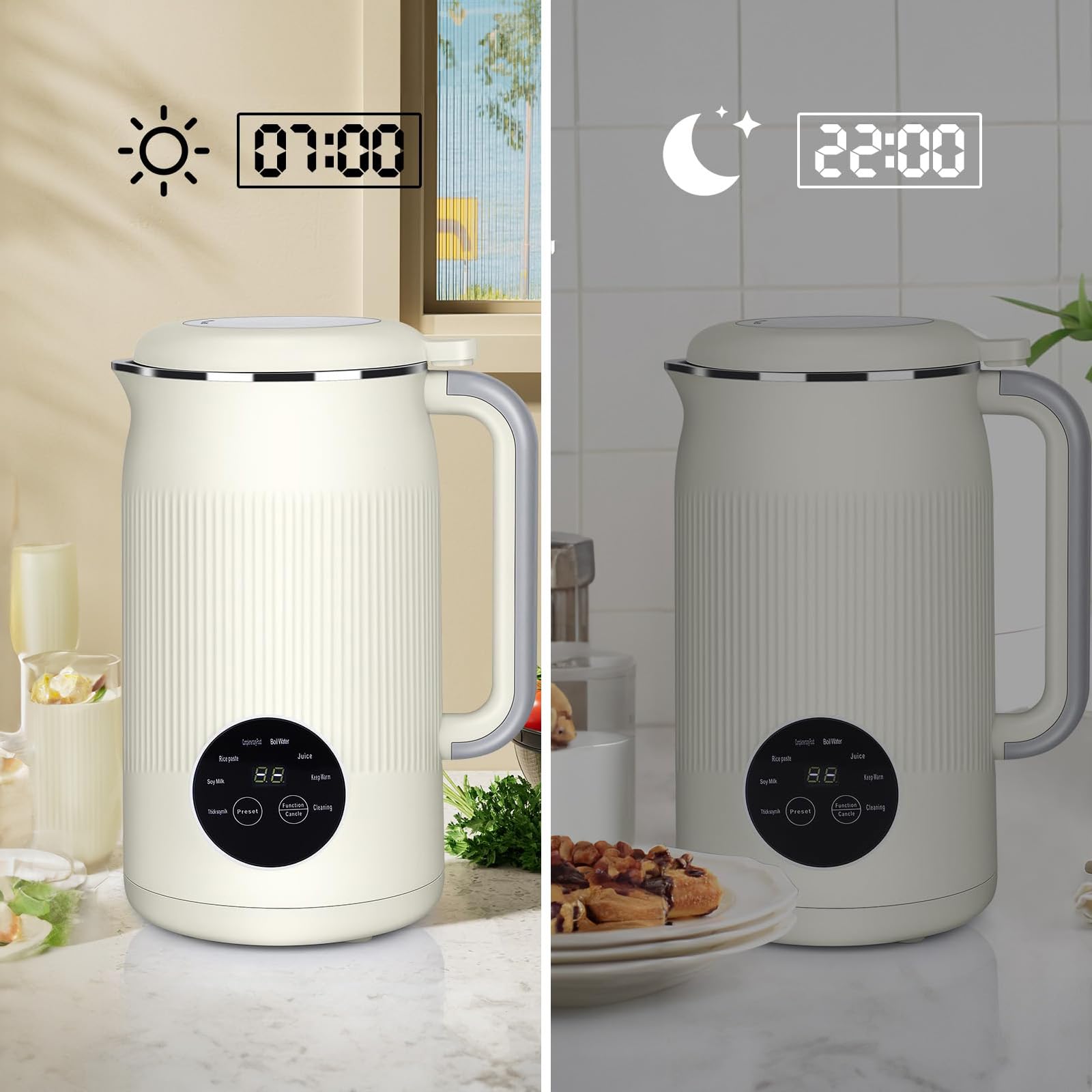 35oz Automatic Nut Milk Maker with 10 Blades - Multi-Function Soy & Oat Milk Machine (Cyan) | Perfect for Vegan, Dairy-Free, Keto Diets & Healthy Homemade Plant-Based Milk
