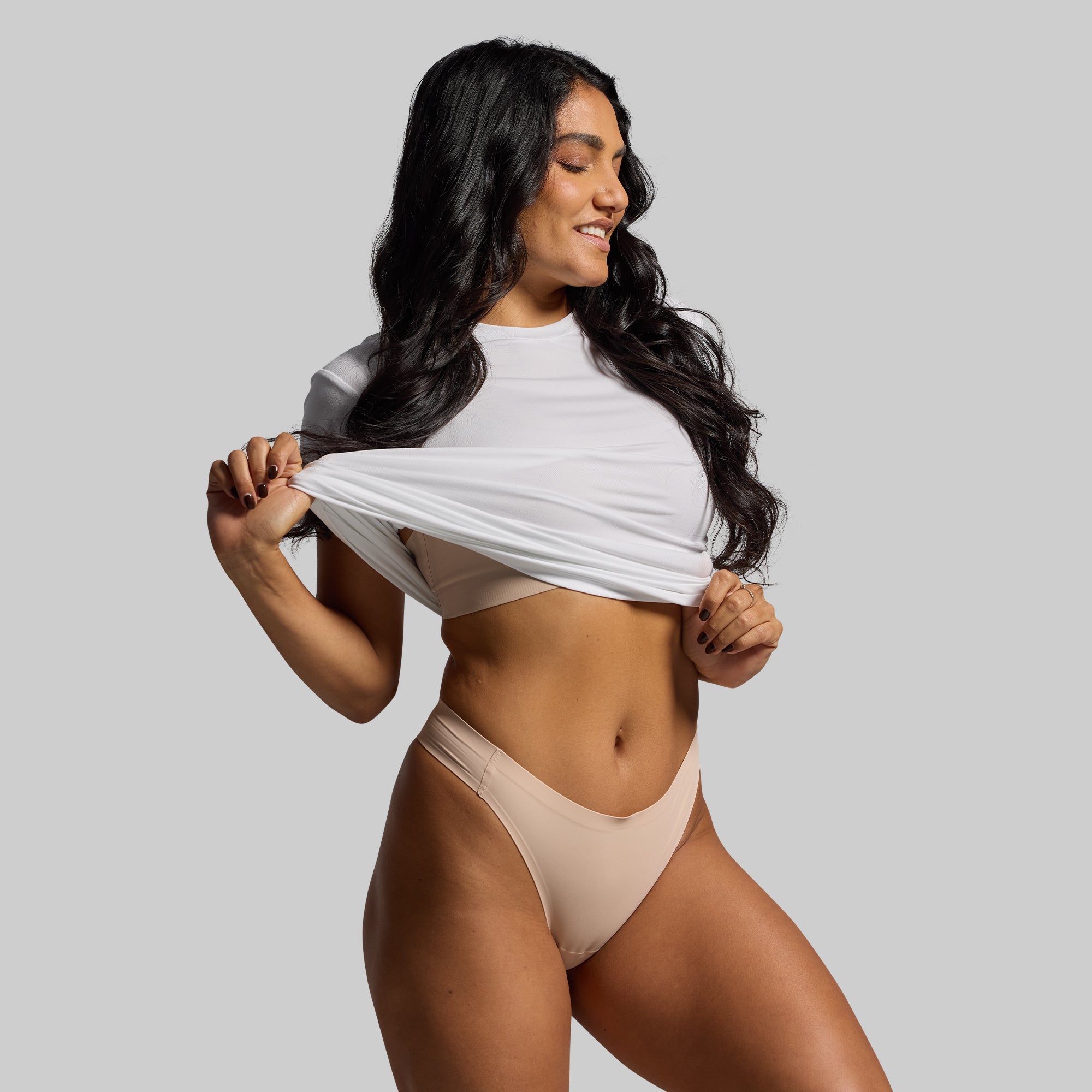 BP Seamless Thong Underwear 2 Pack - Black & Nude Colors - Comfortable No Show Panties for Everyday Wear & Special Occasions