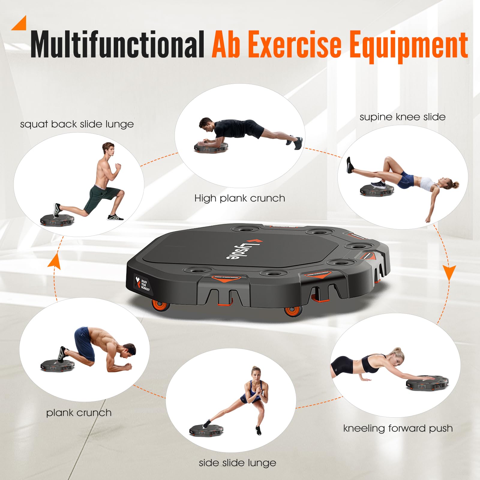 Push Up Board with Resistance Bands & Pilates Bar - 4 Wheel Ab Roller & Push Up Handles for Home Gym - Full Body Workout Equipment for Strength Training, Core Exercises & Fitness Routines (Ideal for Home Workouts, Gym Training & Pilates Sessions)