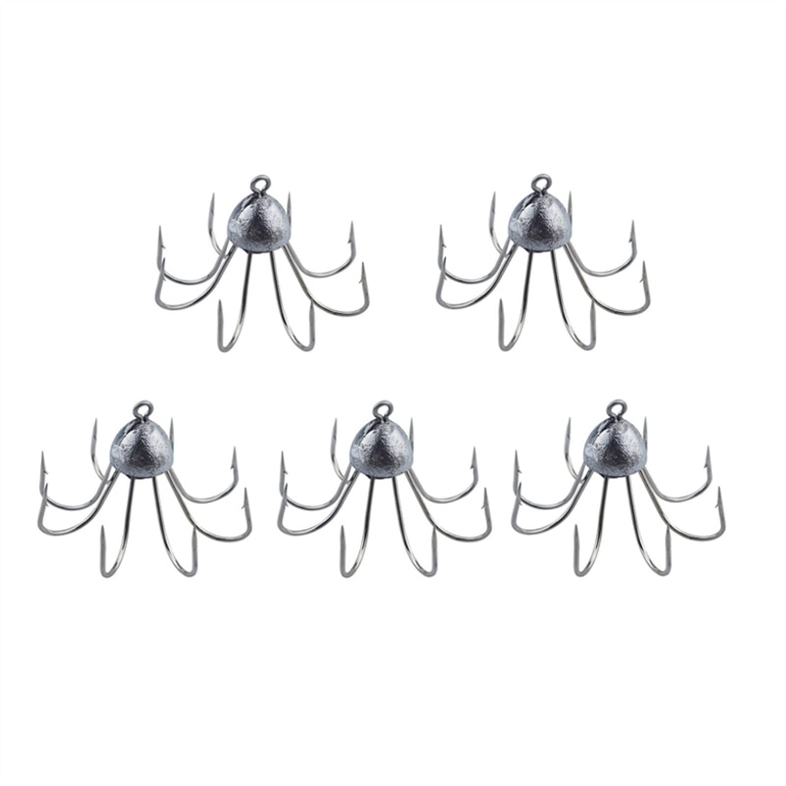 High Carbon Steel Octopus Fishing Hooks - 5-Piece Set with Barbed Design for Saltwater & Freshwater Fishing | Durable Lure Tackle Box Accessories for Bass, Trout & Catfish