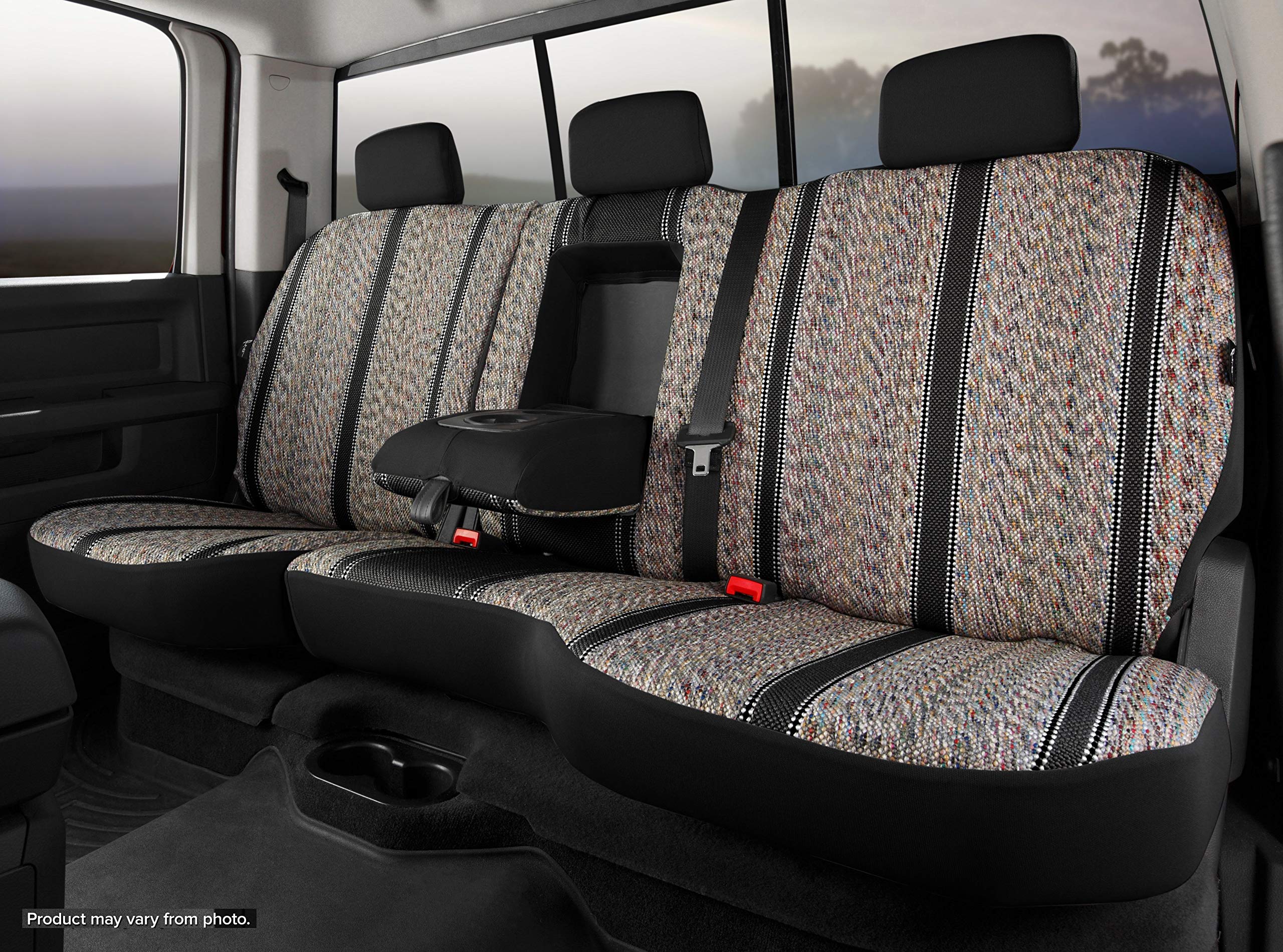 Fia TR42-27 BLACK Custom Fit Rear Seat Cover Split 60/40 - Saddle Blanket Style (Black) | Durable Car Seat Protector for Trucks & SUVs | Perfect for Pets, Kids & Outdoor Adventures