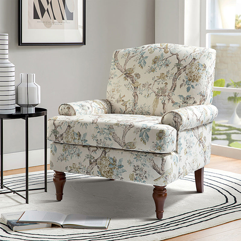 Dominik Armchair - Modern Accent Chair for Living Room, Bedroom & Office - Stylish Upholstered Lounge Chair with Wooden Legs - Perfect for Relaxing, Reading & Decor