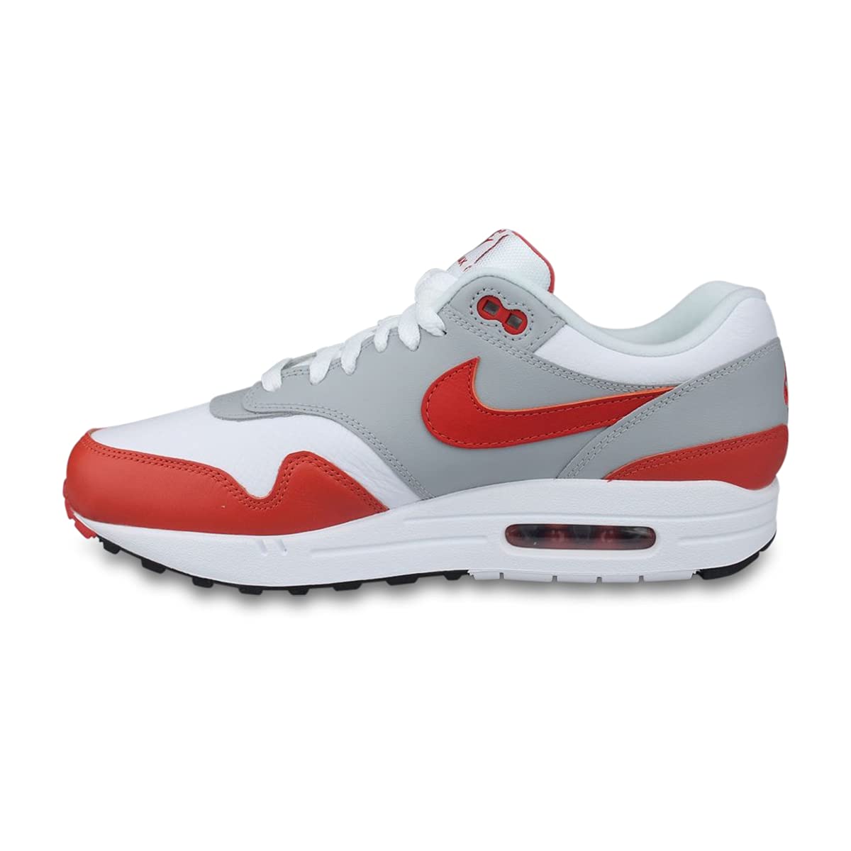 Nike Air Max 1 Men's Running Shoes - White/Martian Sunrise/Wolf Grey Size 7 | Lightweight Cushioned Sneakers for Jogging, Gym & Casual Wear