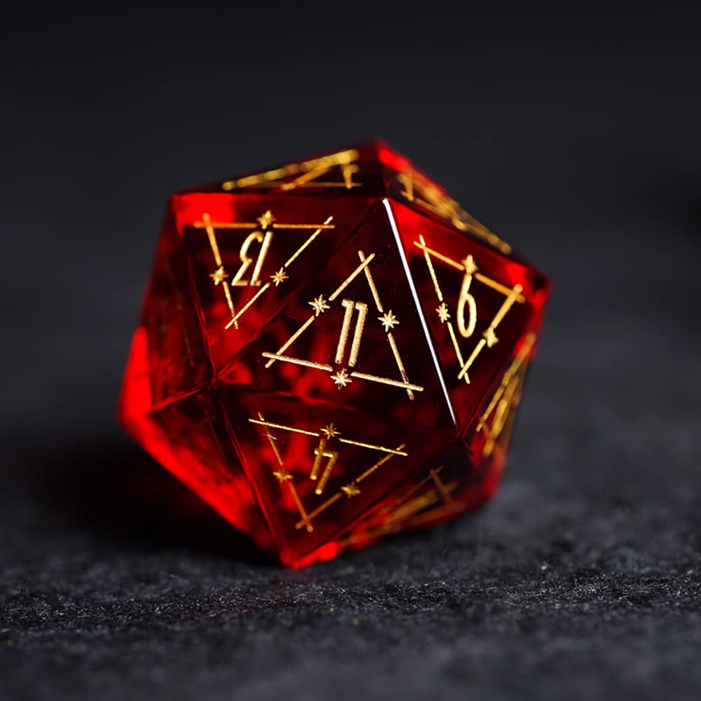 LANGWEI D&D Dungeons and Dragons Dice Set - 7-Piece Polyhedral RPG Dice in Stunning Red Garnet Color for Tabletop Games, TRPG, DND 5e | Perfect for Role Playing Adventures, Game Nights & Fantasy Board Games