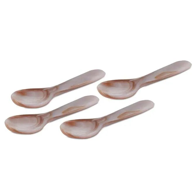 Premium Seashell Caviar Spoons Set - 4-Piece Stainless Steel Elegant Appetizer Utensils for Caviar, Oysters & Gourmet Dining