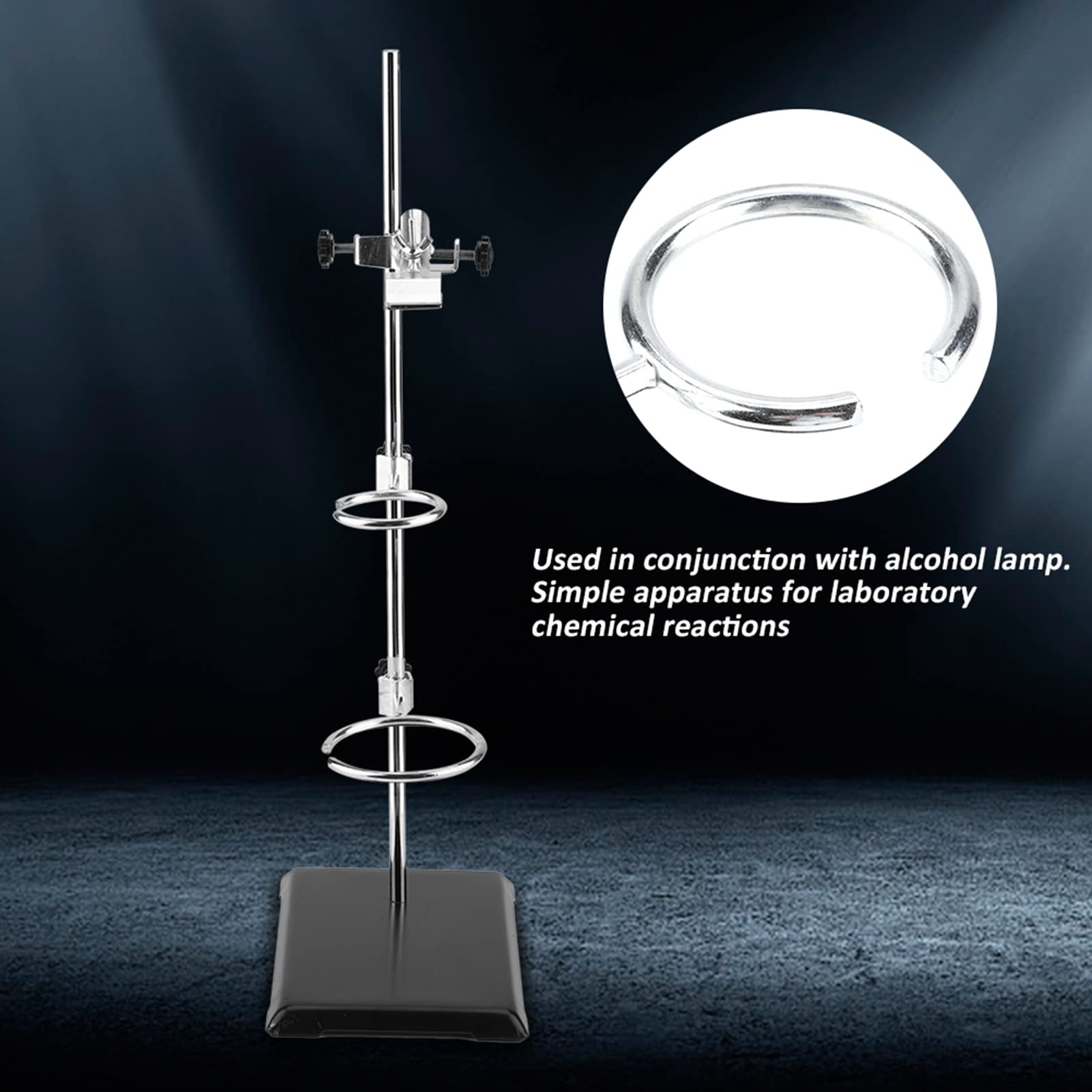 Premium Lab Burette Stand with Flask Clamp - 47x14x4cm Heavy Duty Laboratory Support Platform for Chemistry Experiments & Titration - Perfect for Science Classrooms, Research Labs & DIY Home Experiments
