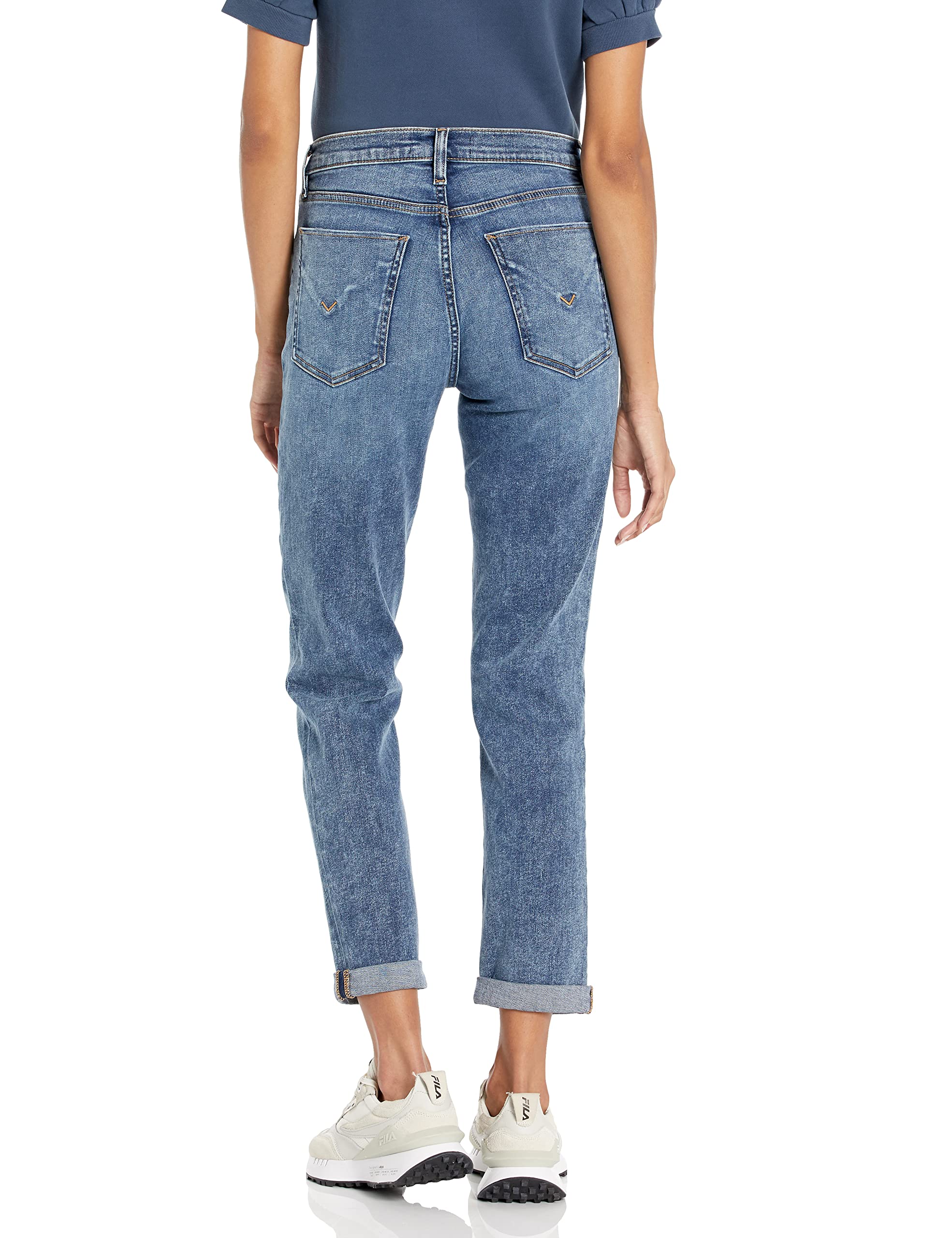 HUDSON Women's Lana Mid-Rise Slim Boyfriend Jeans - Comfortable Stretch Denim Pants for Casual Wear & Everyday Outfits