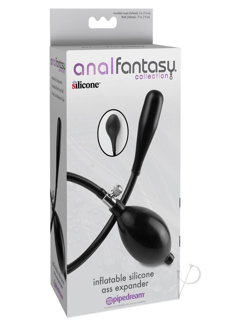 Anal Fantasy Collection Inflatable Silicone Butt Plug Expander 3 Inch Black - Adult Toy for Couples & Solo Play, BDSM Accessory
