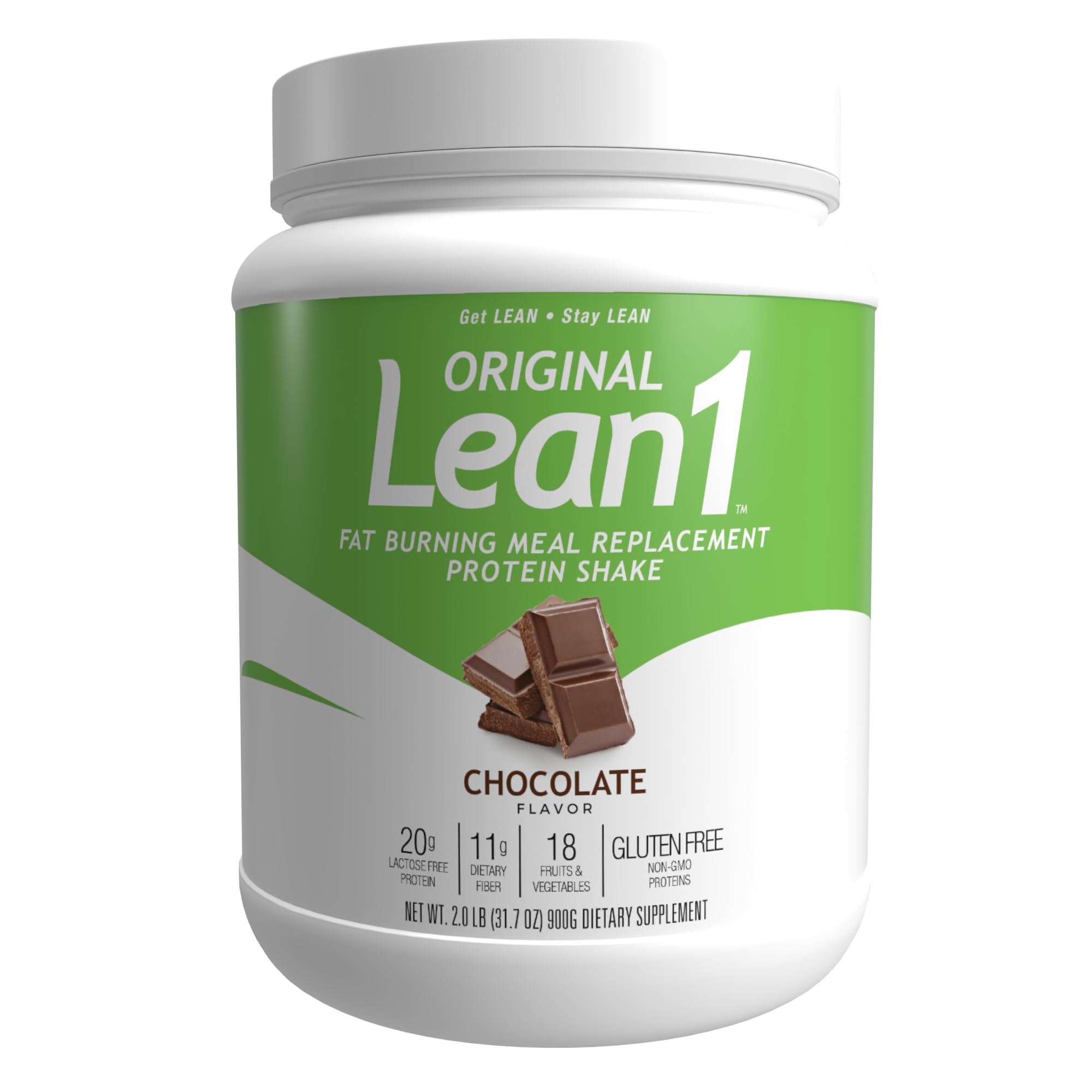 Lean1 Meal Replacement Protein Powder - Chocolate Flavor, 15 Servings | High Protein Shake for Weight Loss & Muscle Gain | Perfect for Breakfast, Post-Workout & Busy Lifestyles