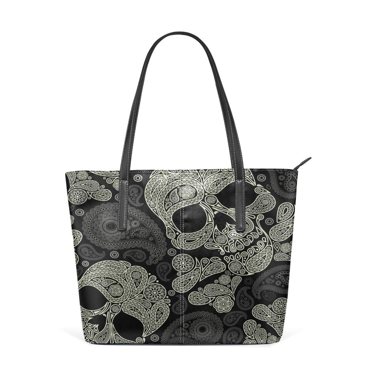 Nander Women's Skull Print Leather Handbag - Stylish Shoulder Tote Purse & Satchel Bag for Casual Outings, Work, and Travel