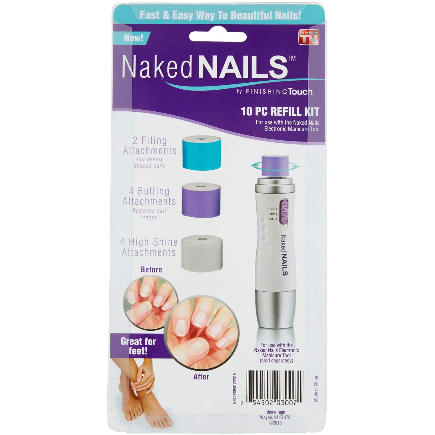 Naked Nails Refill Replacement Parts - 2 Pack Buffers, Files & Shine Tools for Professional Manicure & Pedicure | Perfect for Nail Salons, Home Use & DIY Nail Care