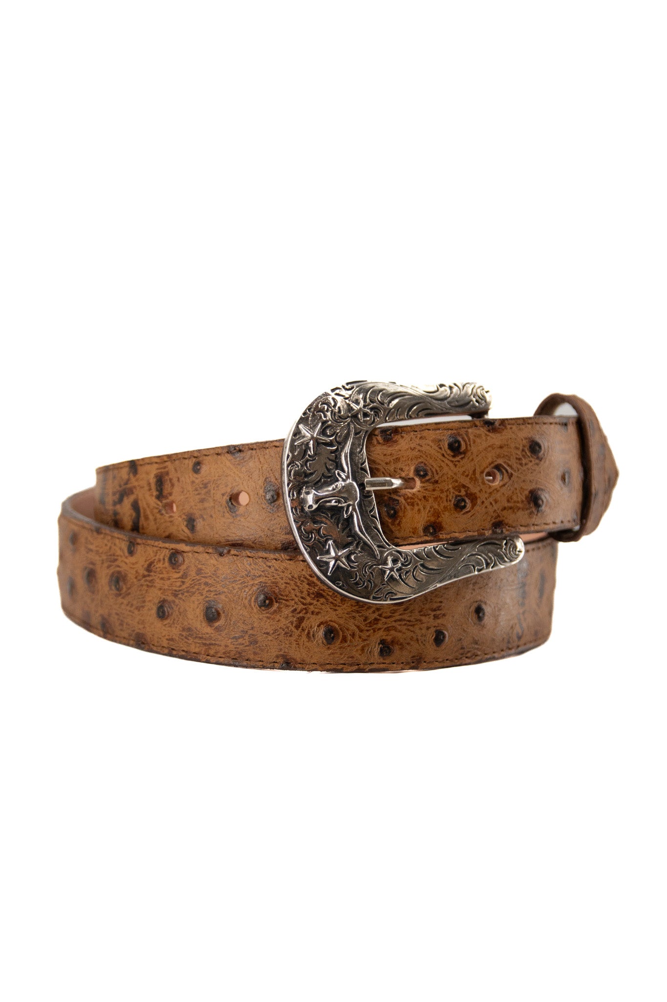 Stylish Ostrich Ranch Print Cowboy Belt for Men - Western Fashion Accessory for Rodeo, Country Music Festivals & Casual Wear