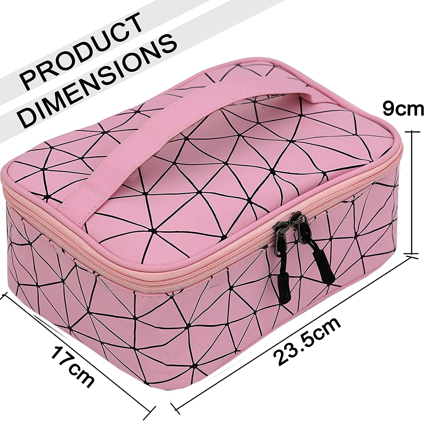 Prisma Cosmetic Travel Pouch - Pink Makeup Organizer for Women & Men, Perfect for Travel & Toiletries